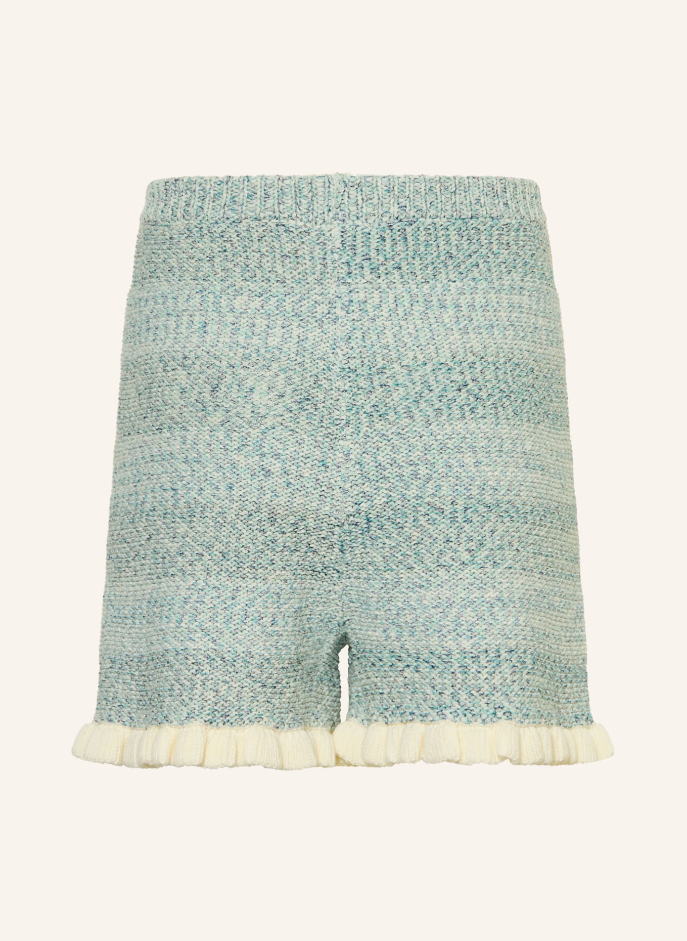 ZIMMERMANN PATIENCE knit shorts: CREAM / TEAL / TURQUOISE