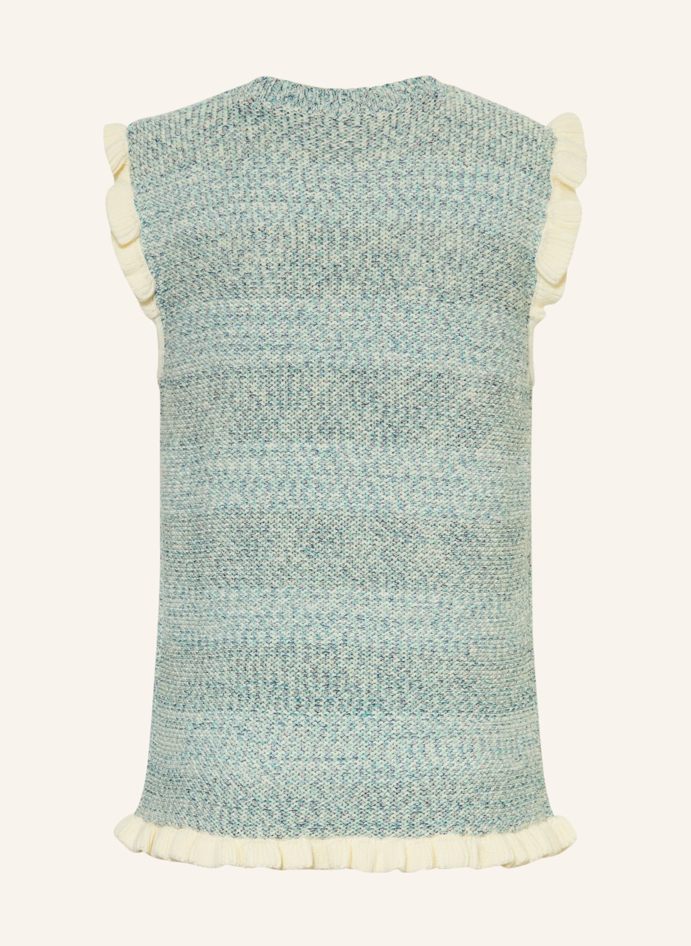 ZIMMERMANN Stricktop PATIENCE mit Rüschen: CREME / MINT / PETROL