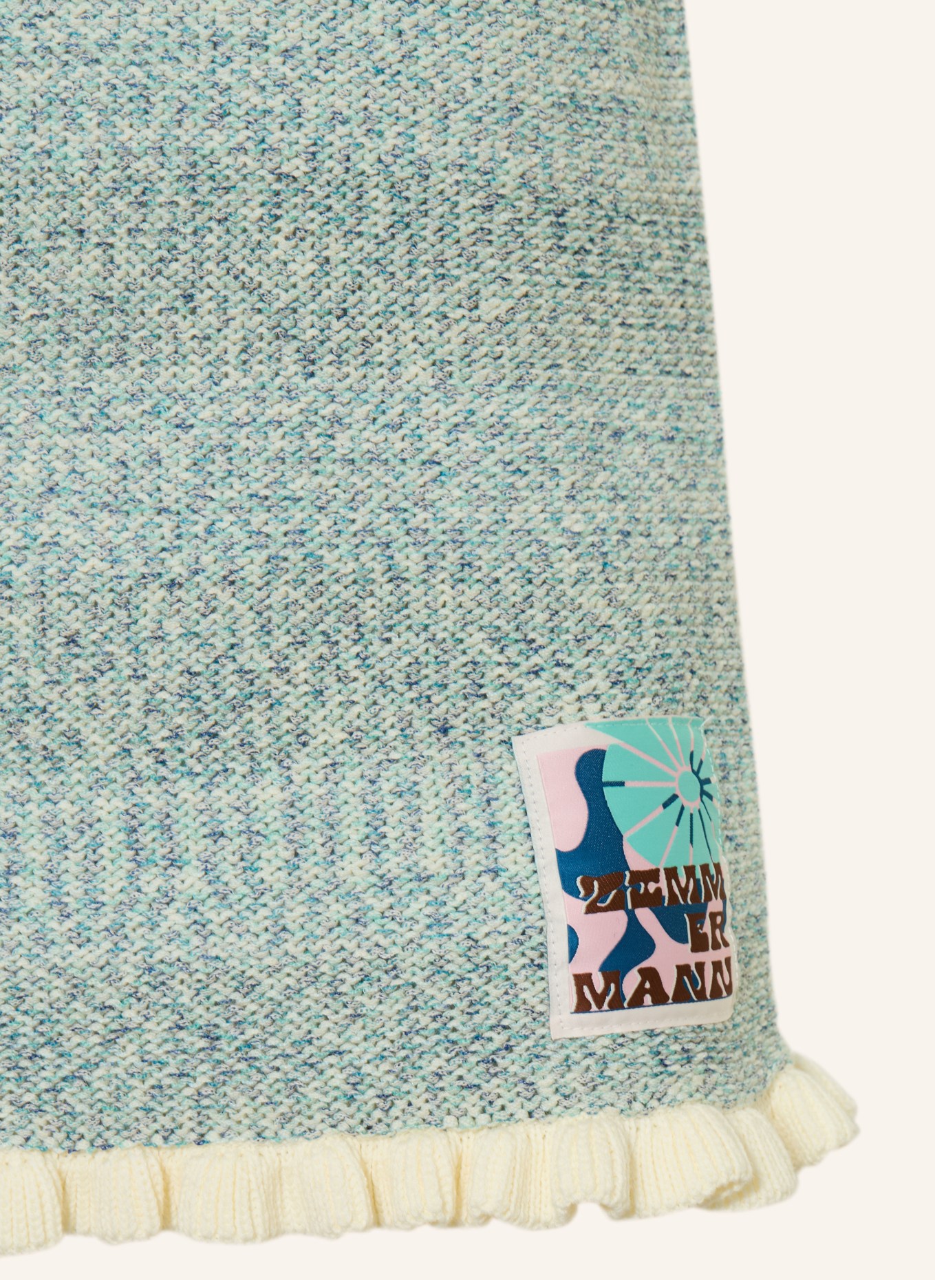 ZIMMERMANN Stricktop PATIENCE mit Rüschen: CREME / MINT / PETROL