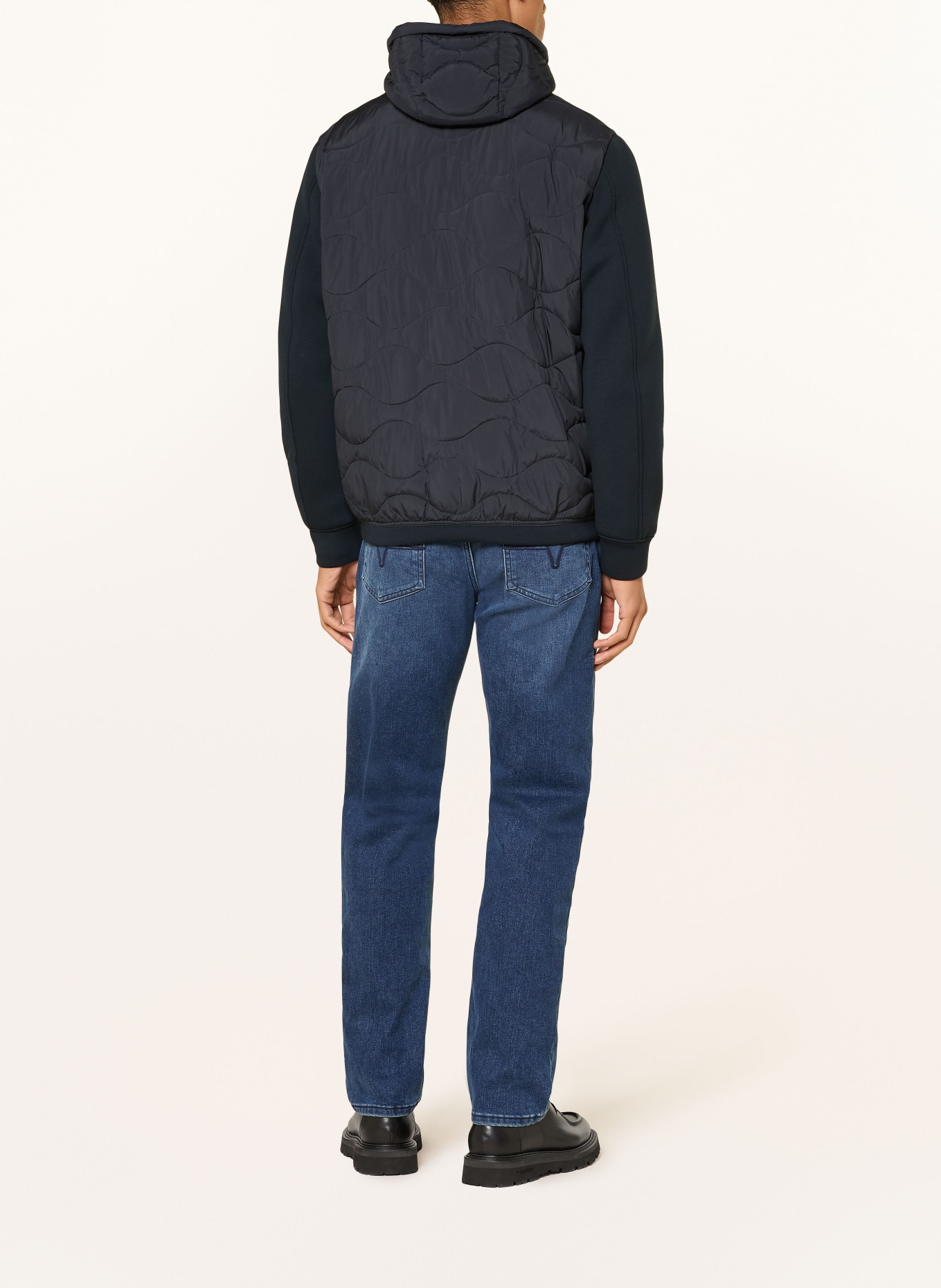 JOOP! JEANS Steppjacke im Materialmix: DUNKELBLAU