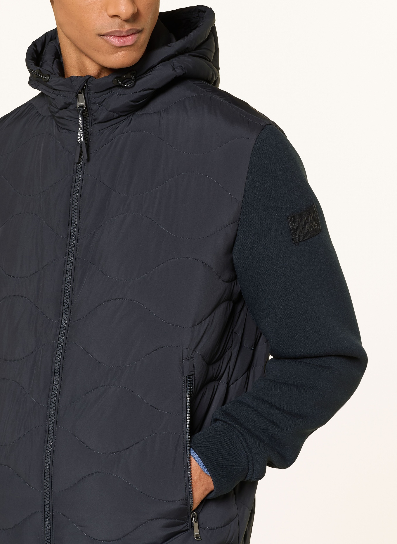 JOOP! JEANS Steppjacke im Materialmix: DUNKELBLAU