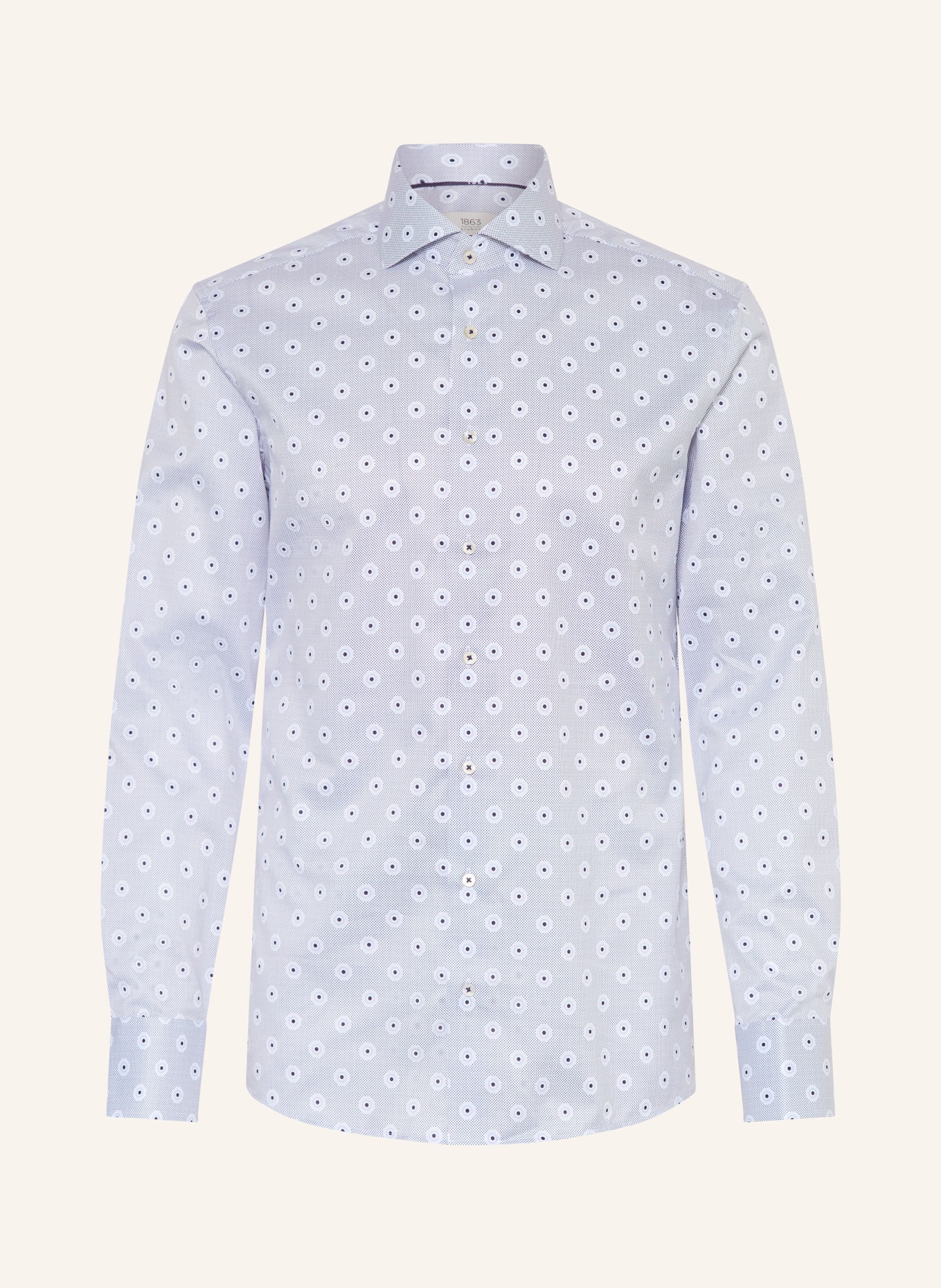 1863 by ETERNA Košile Slim Fit: SVĚTLE ŠEDÁ / BÍLÁ / ČERNÁ