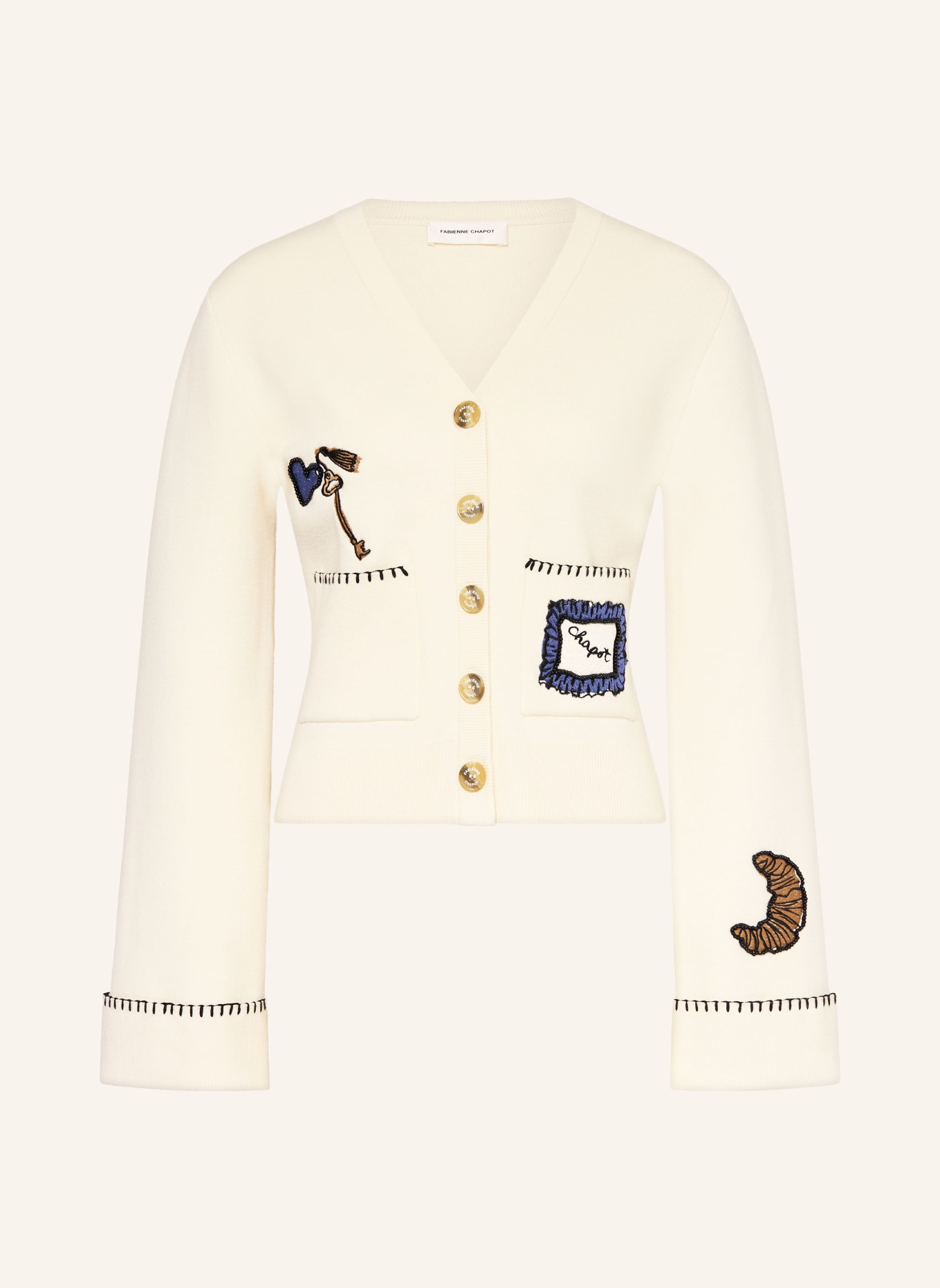 FABIENNE CHAPOT BETTY cardigan with embroidery: CREAM