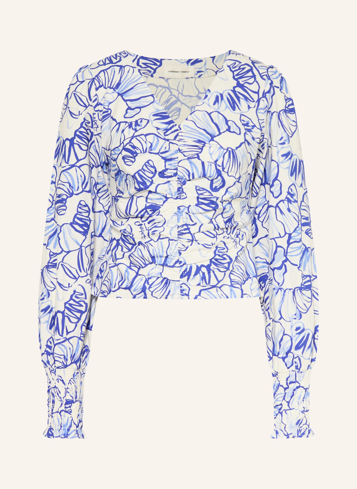 FABIENNE CHAPOT MADELEINE blouse shirt: WHITE / BLUE