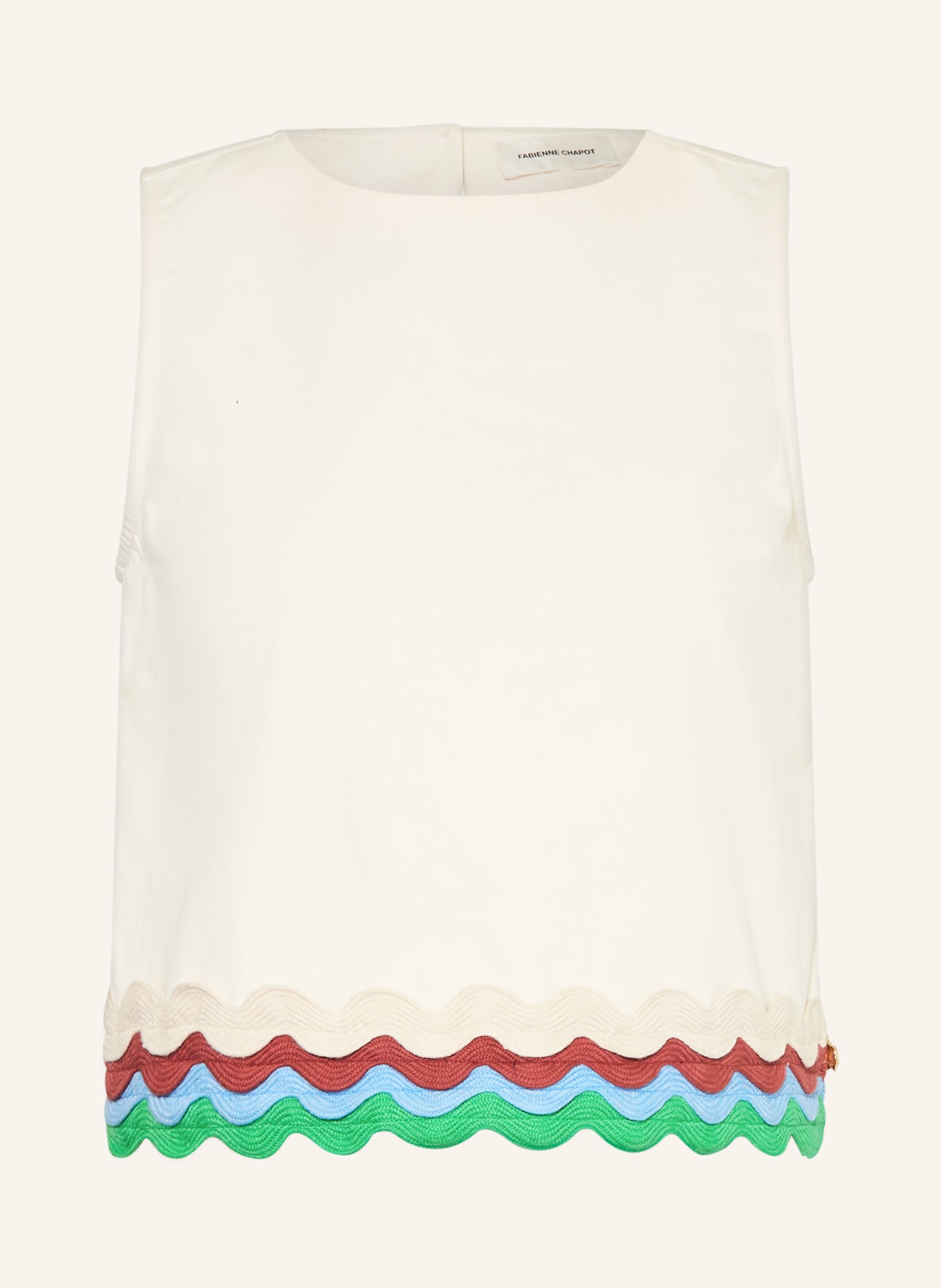 FABIENNE CHAPOT Blusentop URSA: WEISS / GRÜN / HELLBLAU