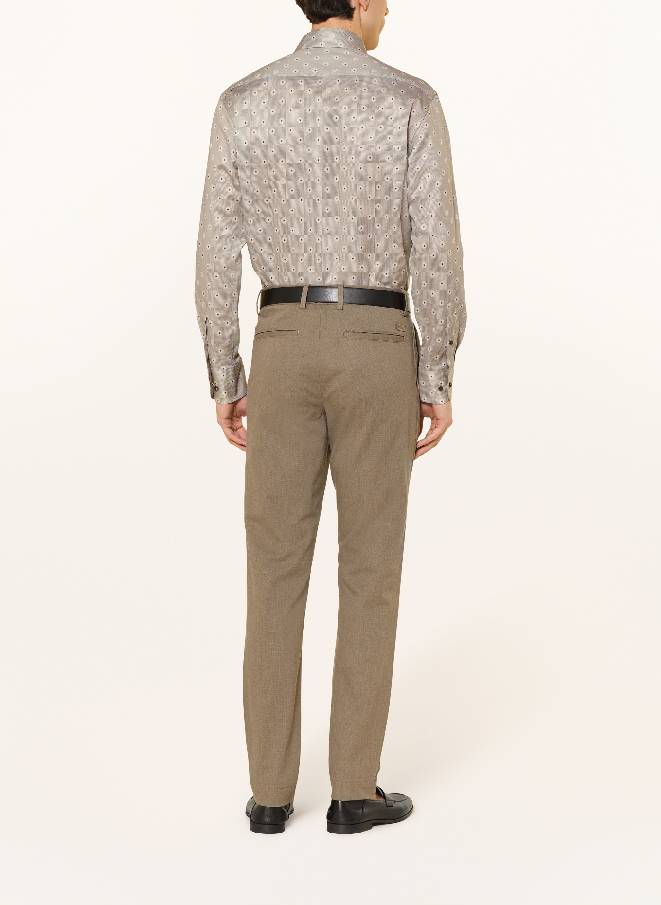 1863 by ETERNA Hemd Modern Fit: TAUPE / CREME / DUNKELBLAU