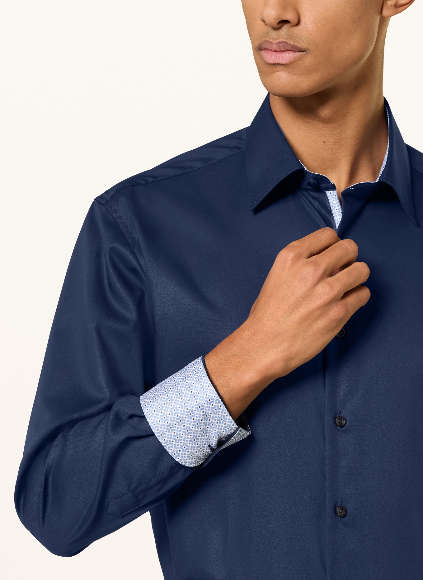 ETERNA Modern Fit Shirt: DARK BLUE