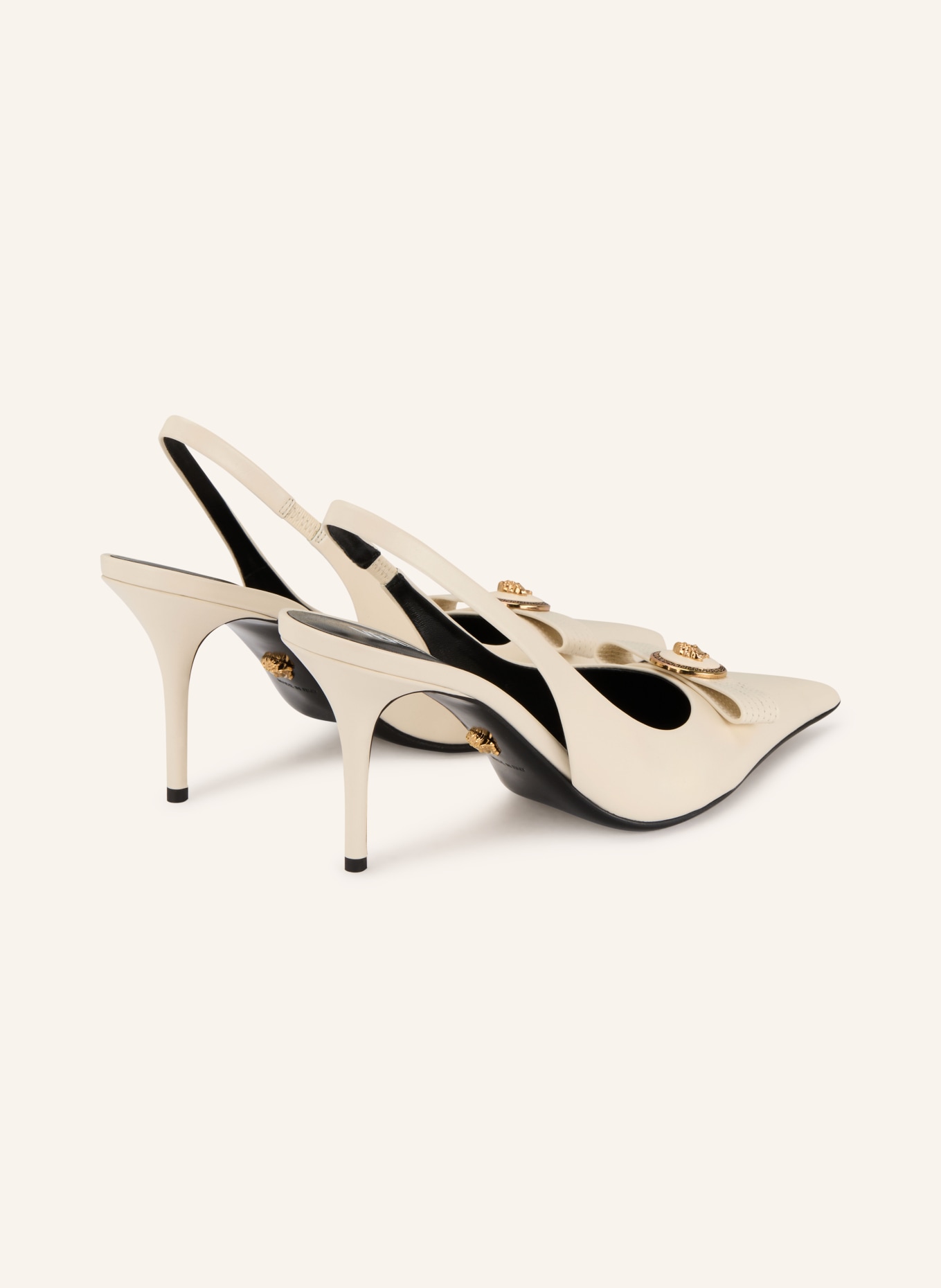 VERSACE Slingpumps: CREME / GOLD