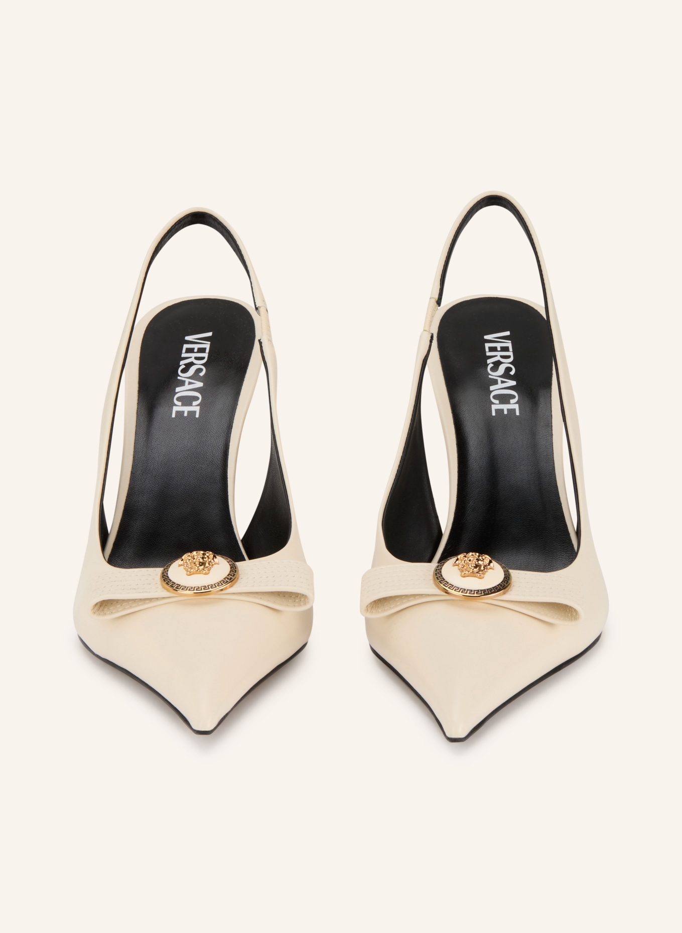 VERSACE Slingpumps: CREME / GOLD