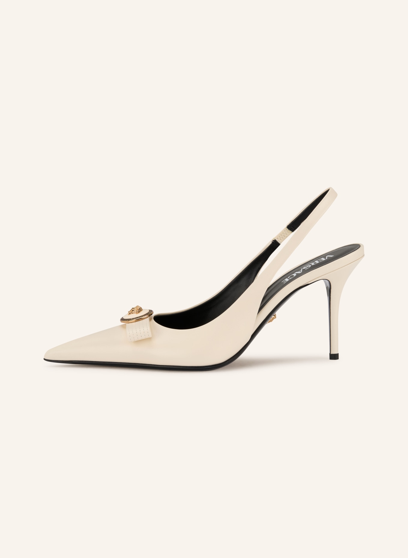 VERSACE Slingpumps: CREME / GOLD