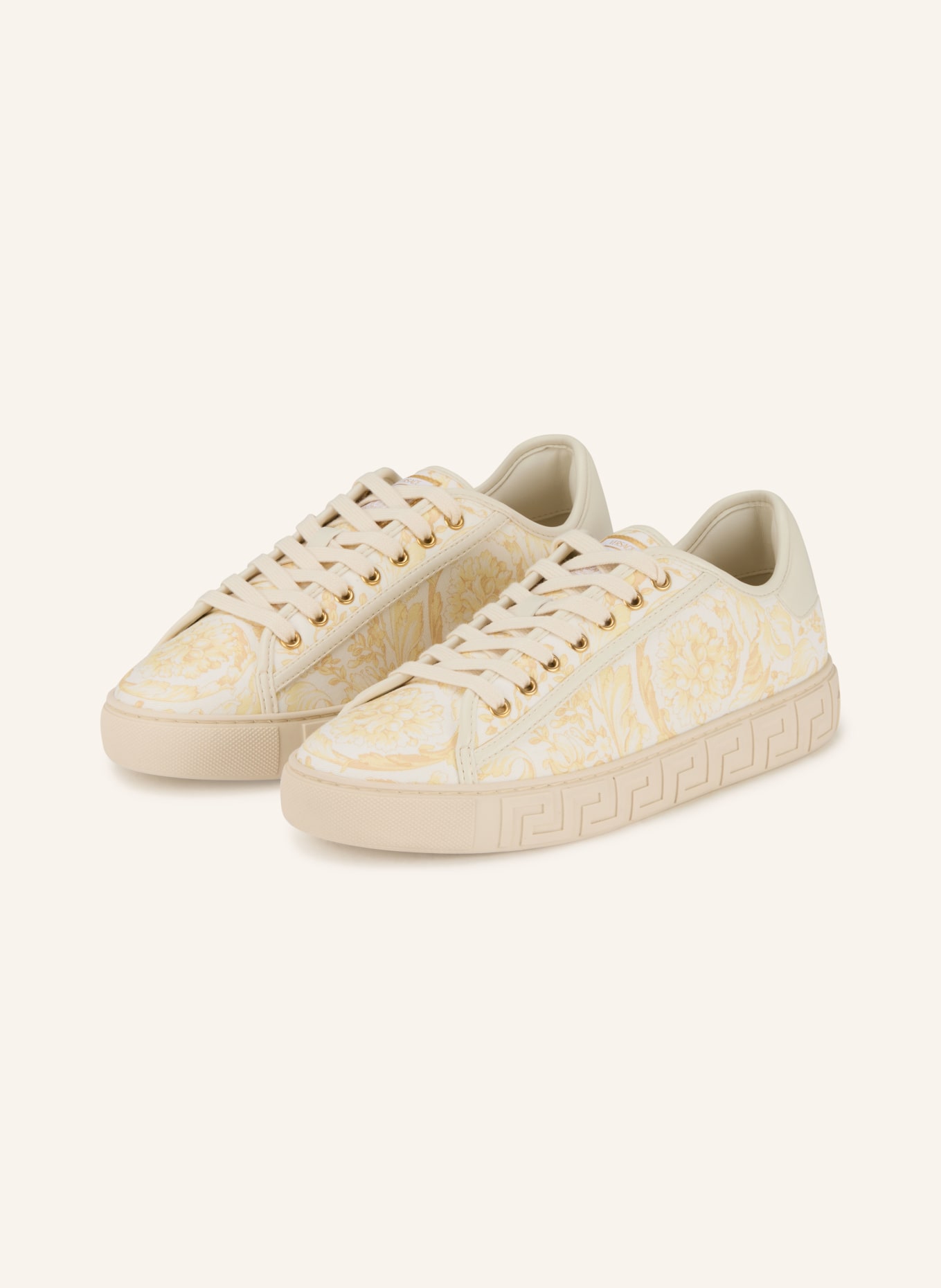 VERSACE Sneaker: BEIGE / HELLBRAUN / HELLGELB