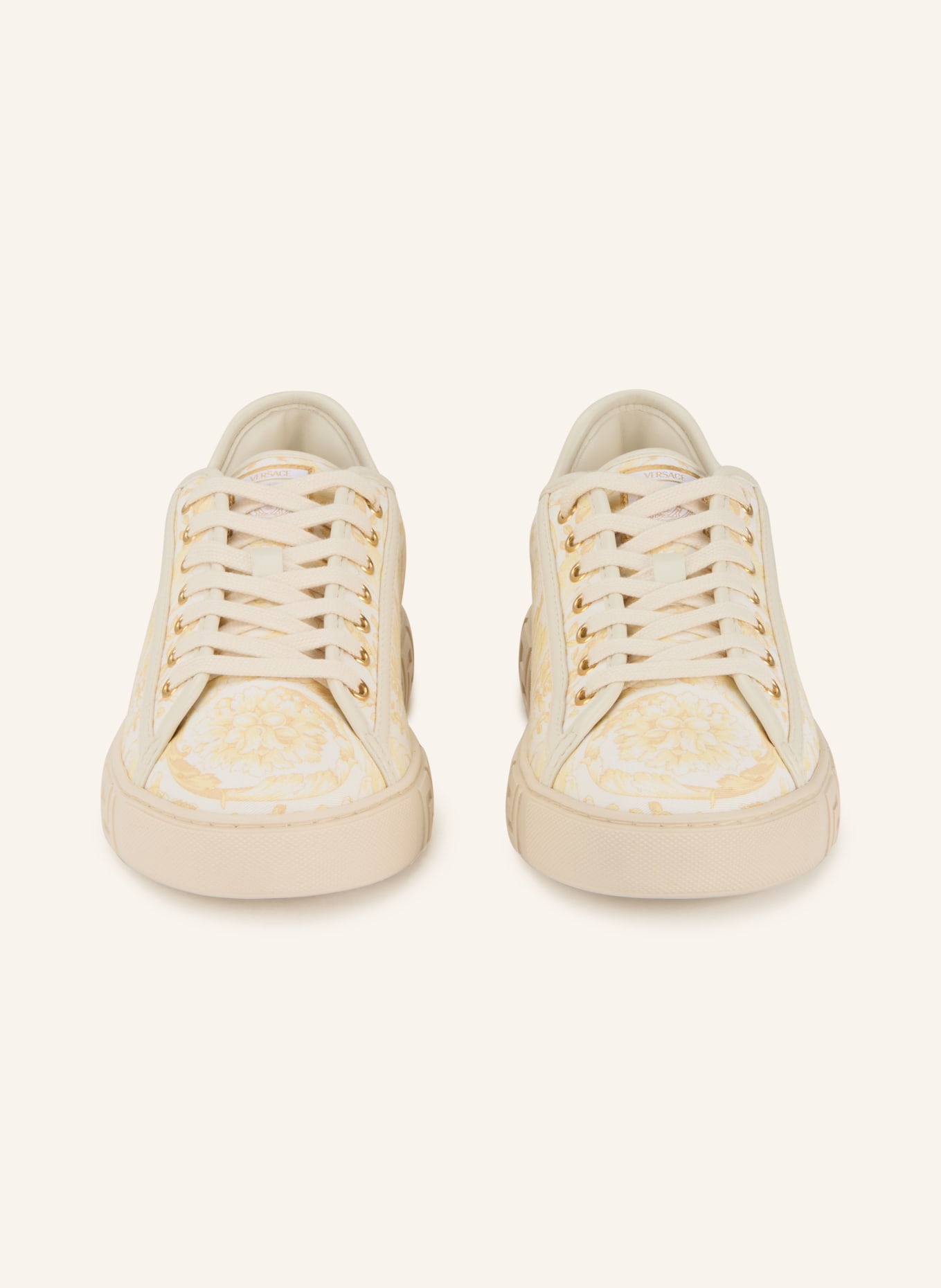 VERSACE Sneaker: BEIGE / HELLBRAUN / HELLGELB
