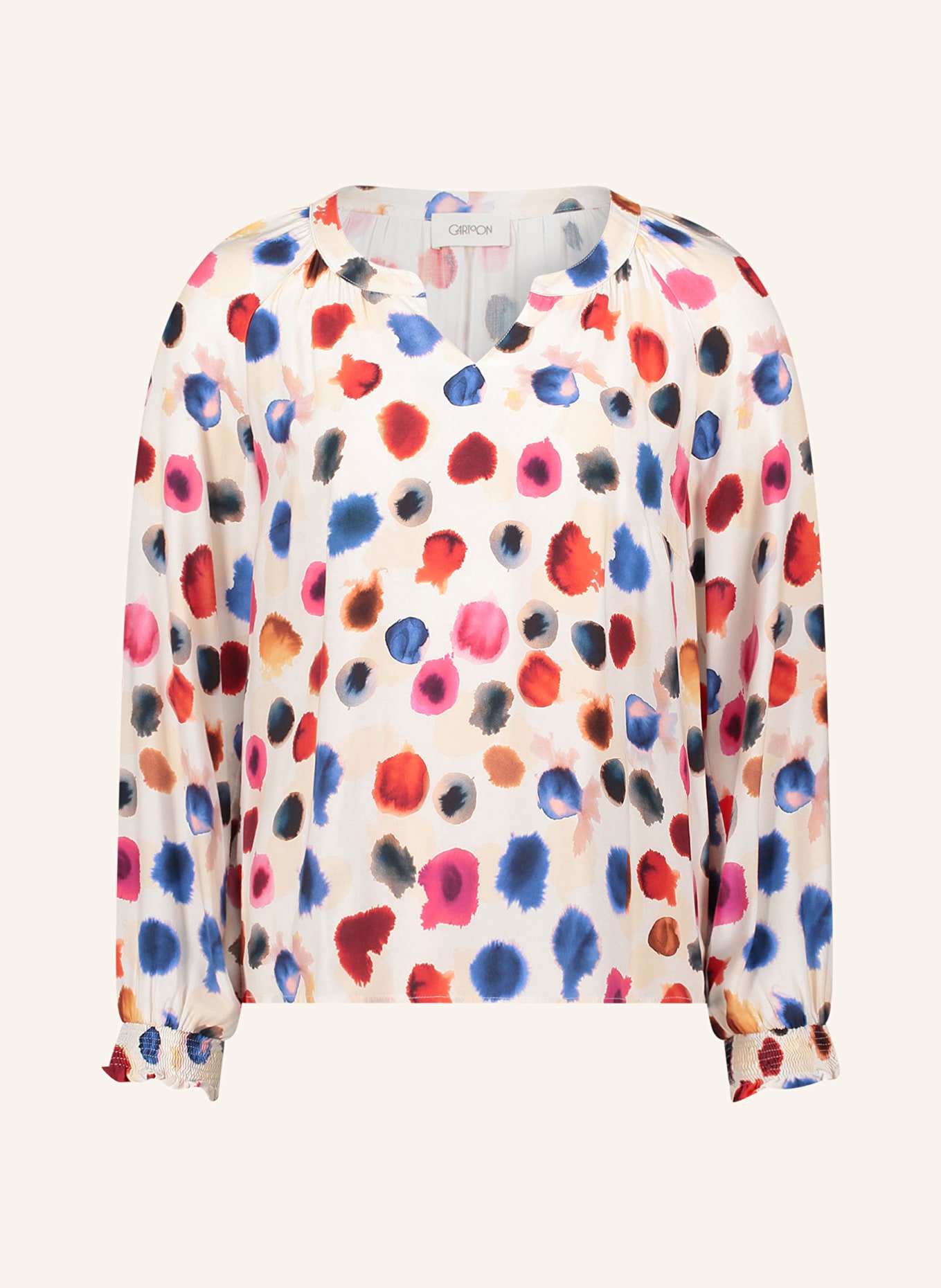 CARTOON blouse shirt: ECRU / PINK / DARK BLUE
