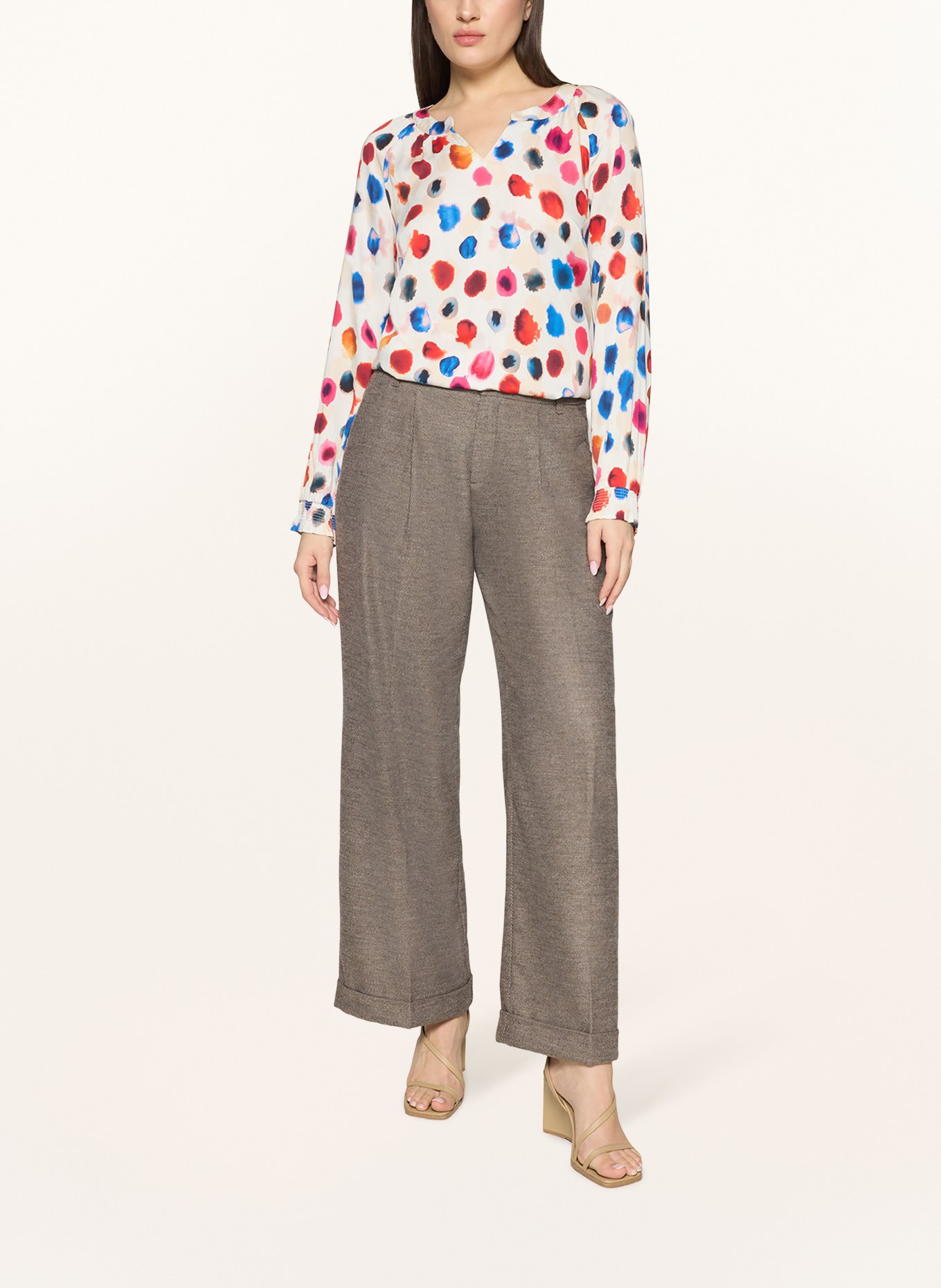 CARTOON blouse shirt: ECRU / PINK / DARK BLUE