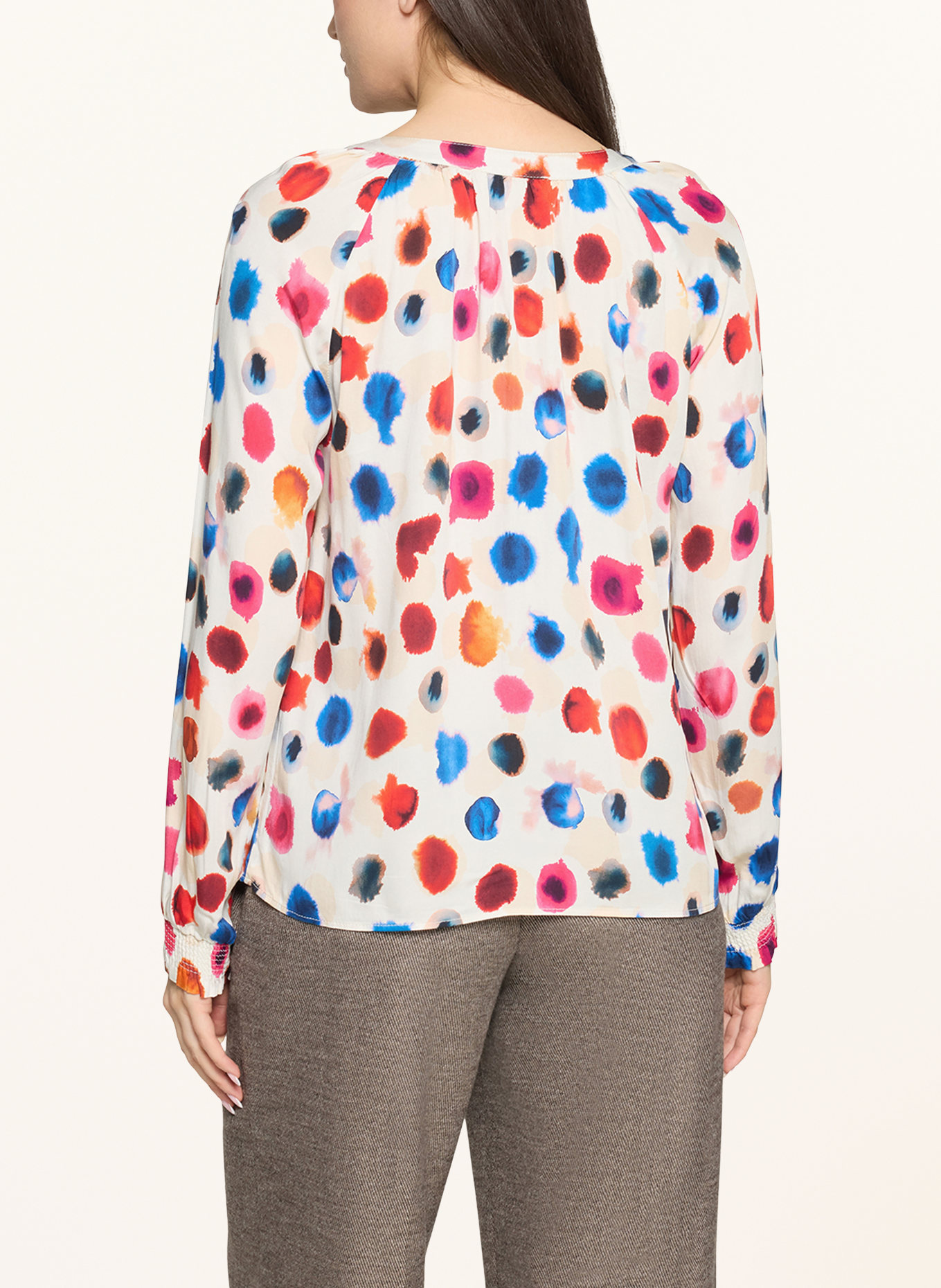 CARTOON blouse shirt: ECRU / PINK / DARK BLUE