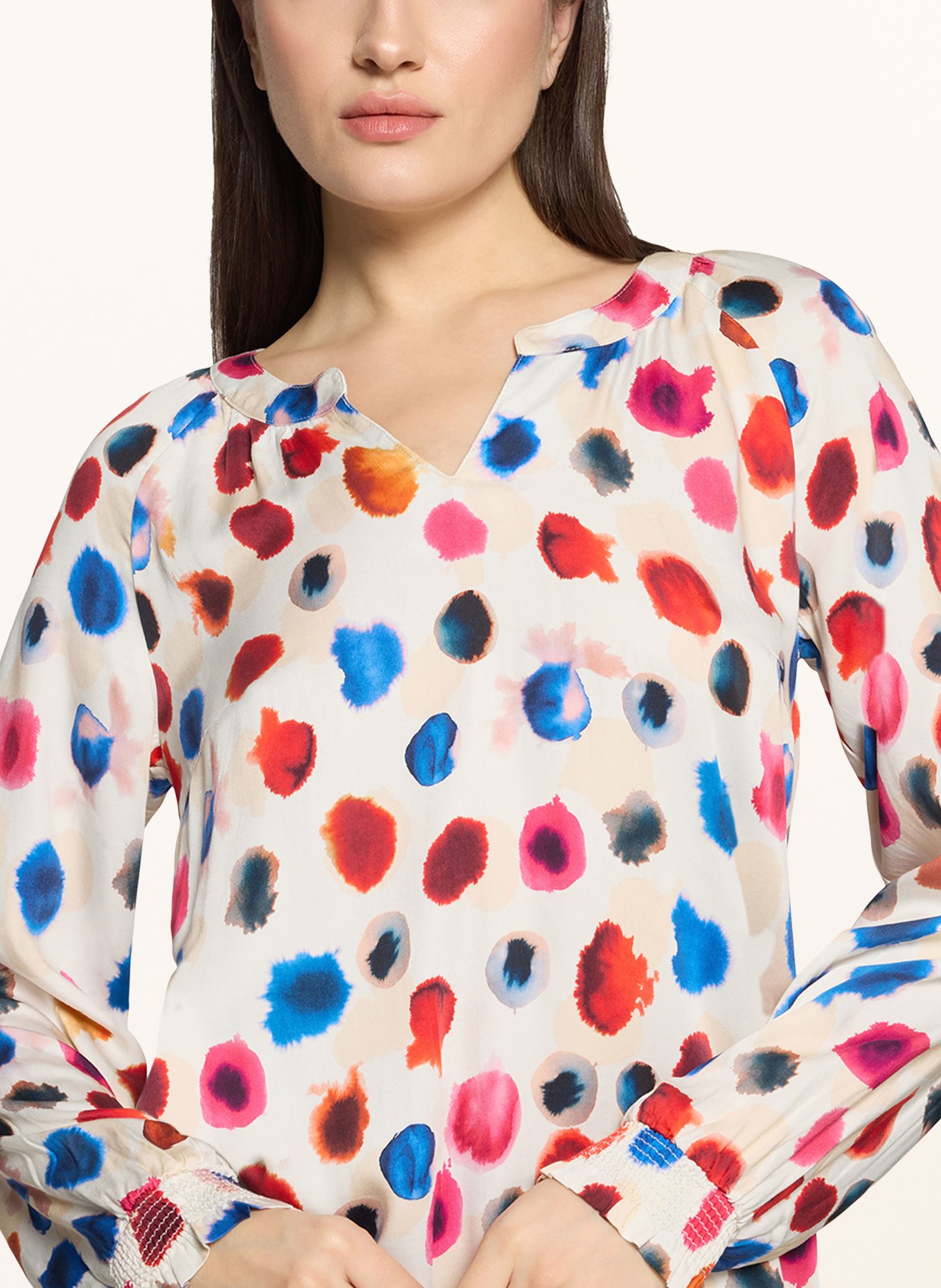 CARTOON blouse shirt: ECRU / PINK / DARK BLUE