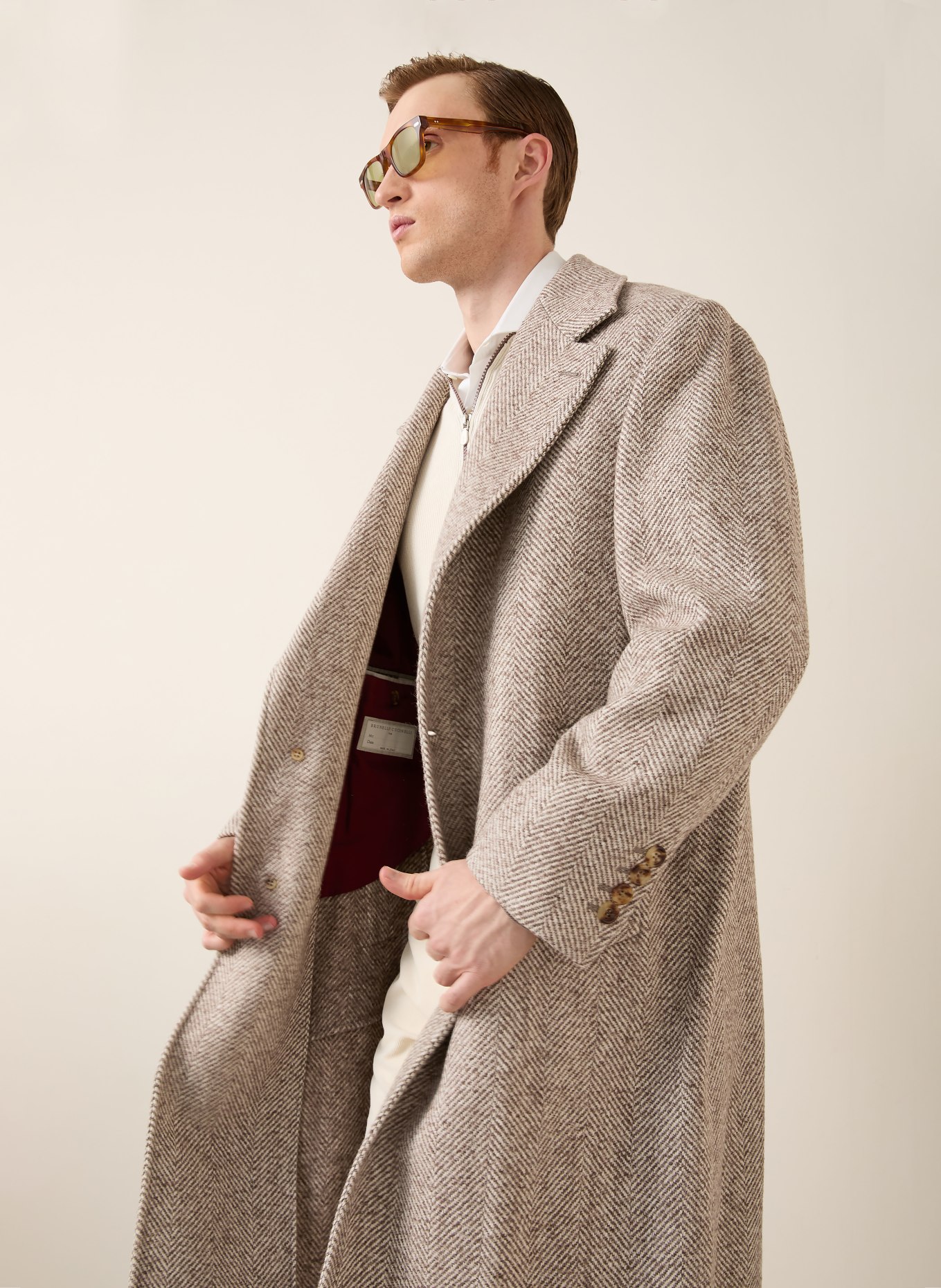 BRUNELLO CUCINELLI Mantel mit Alpaka: BEIGE / TAUPE