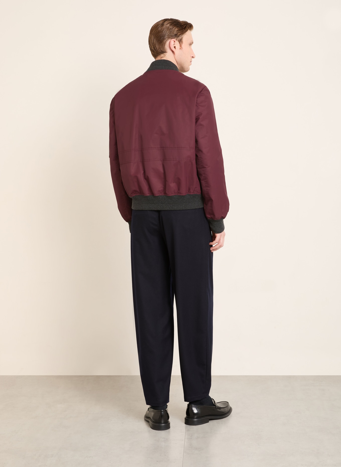 BRUNELLO CUCINELLI kurtka: CIEMNOCZERWONY / CZIEMNOSZARY