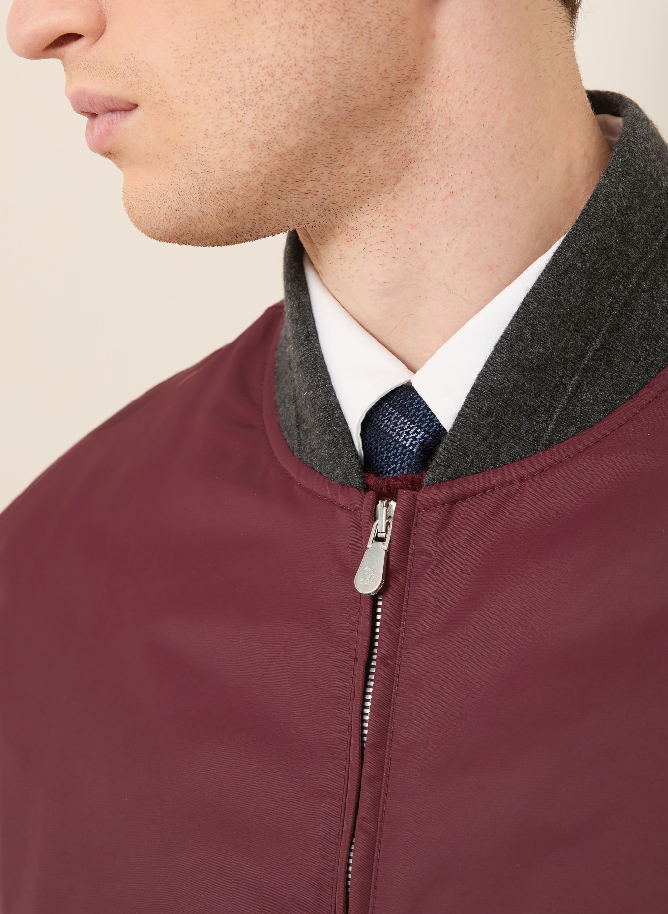 BRUNELLO CUCINELLI kurtka: CIEMNOCZERWONY / CZIEMNOSZARY