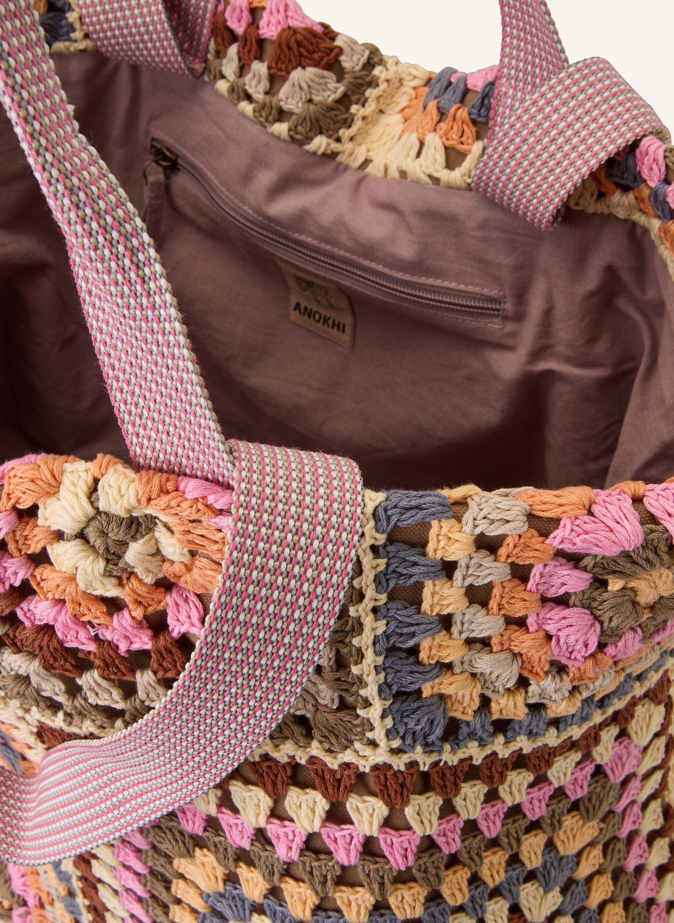 ANOKHI shopper: PINK / BEIGE / BLUE
