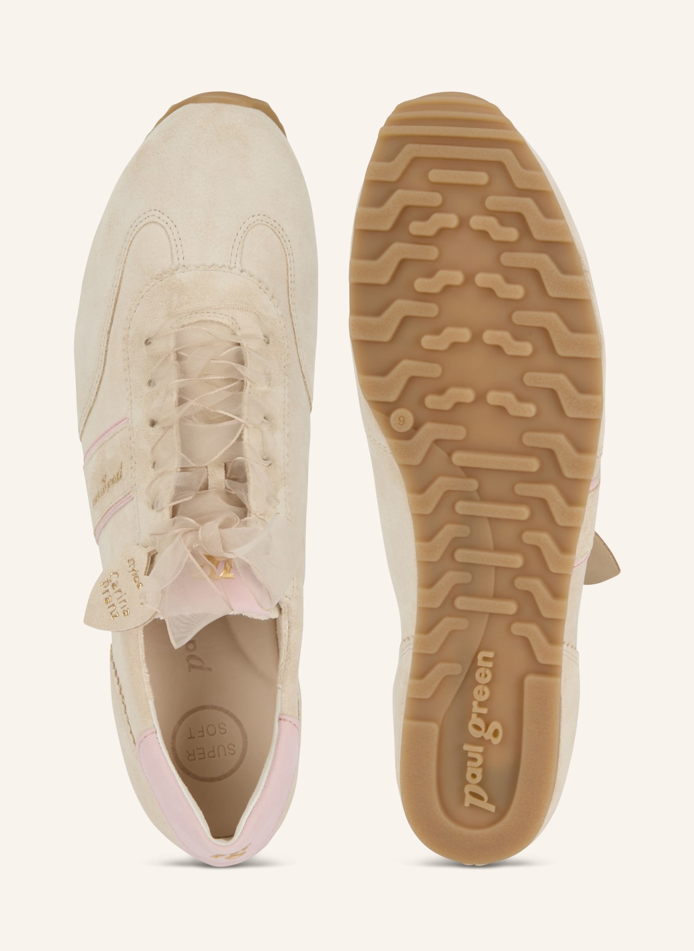 paul green sneaker: BEIGE / LIGHT PINK