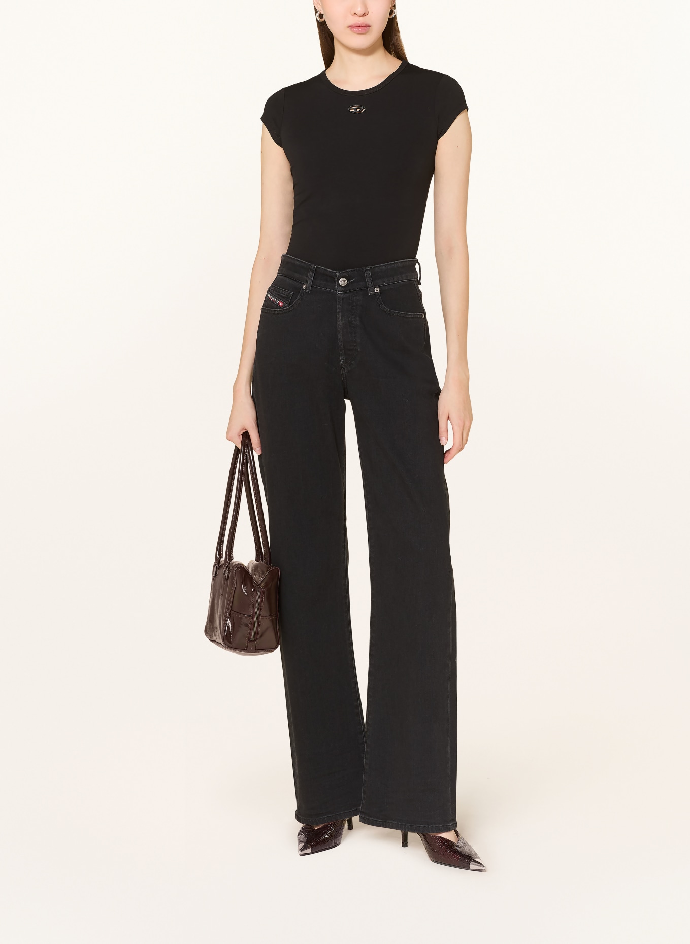 DIESEL T-Shirt T-ANGIE-OD: SCHWARZ