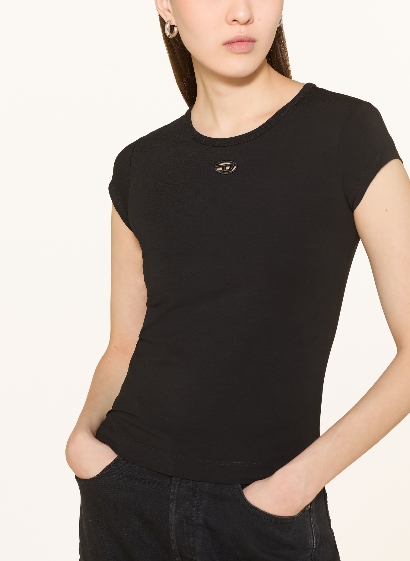 DIESEL T-Shirt T-ANGIE-OD: SCHWARZ