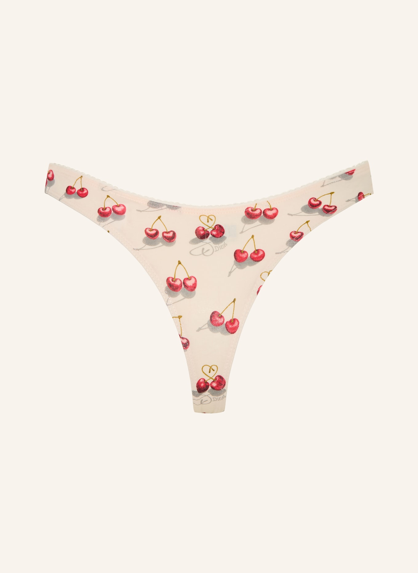 DIESEL 3 sztuki stringów: JASNORÓŻOWY / SZARY / CZERWONY