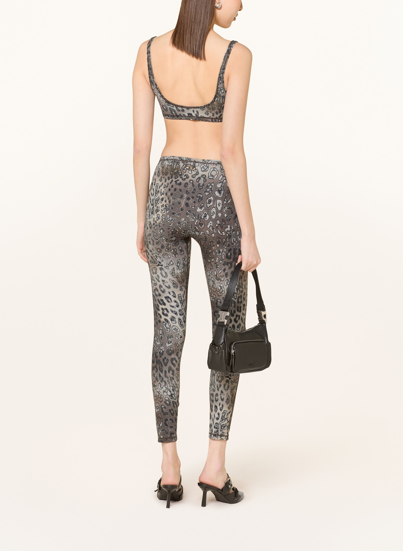 DIESEL Biustonosz sportowy: SZAROBRĄZOWY / SZARY / CZARNY