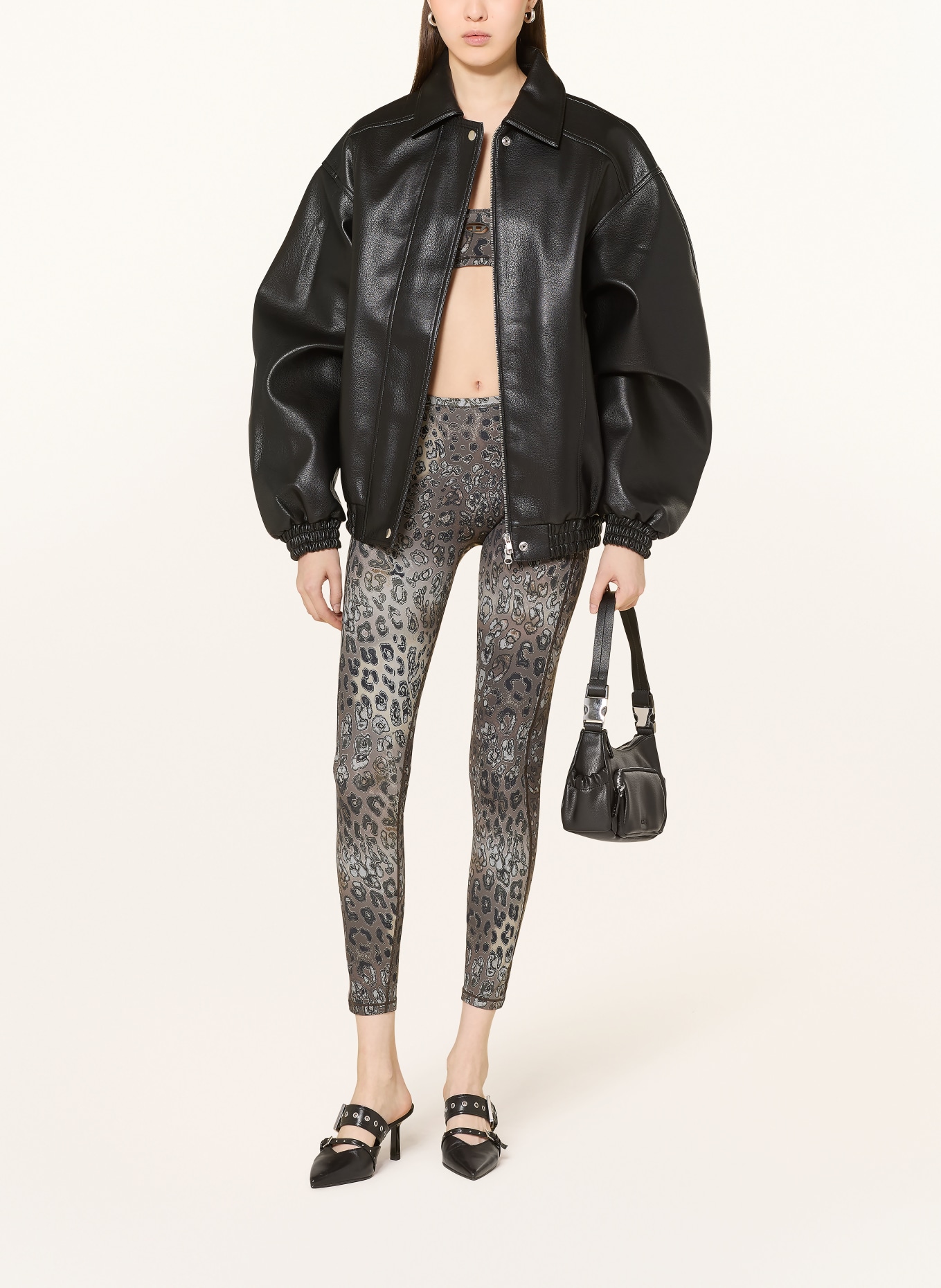 DIESEL Leggings MEREDITH-UTLT: TAUPE / NOIR