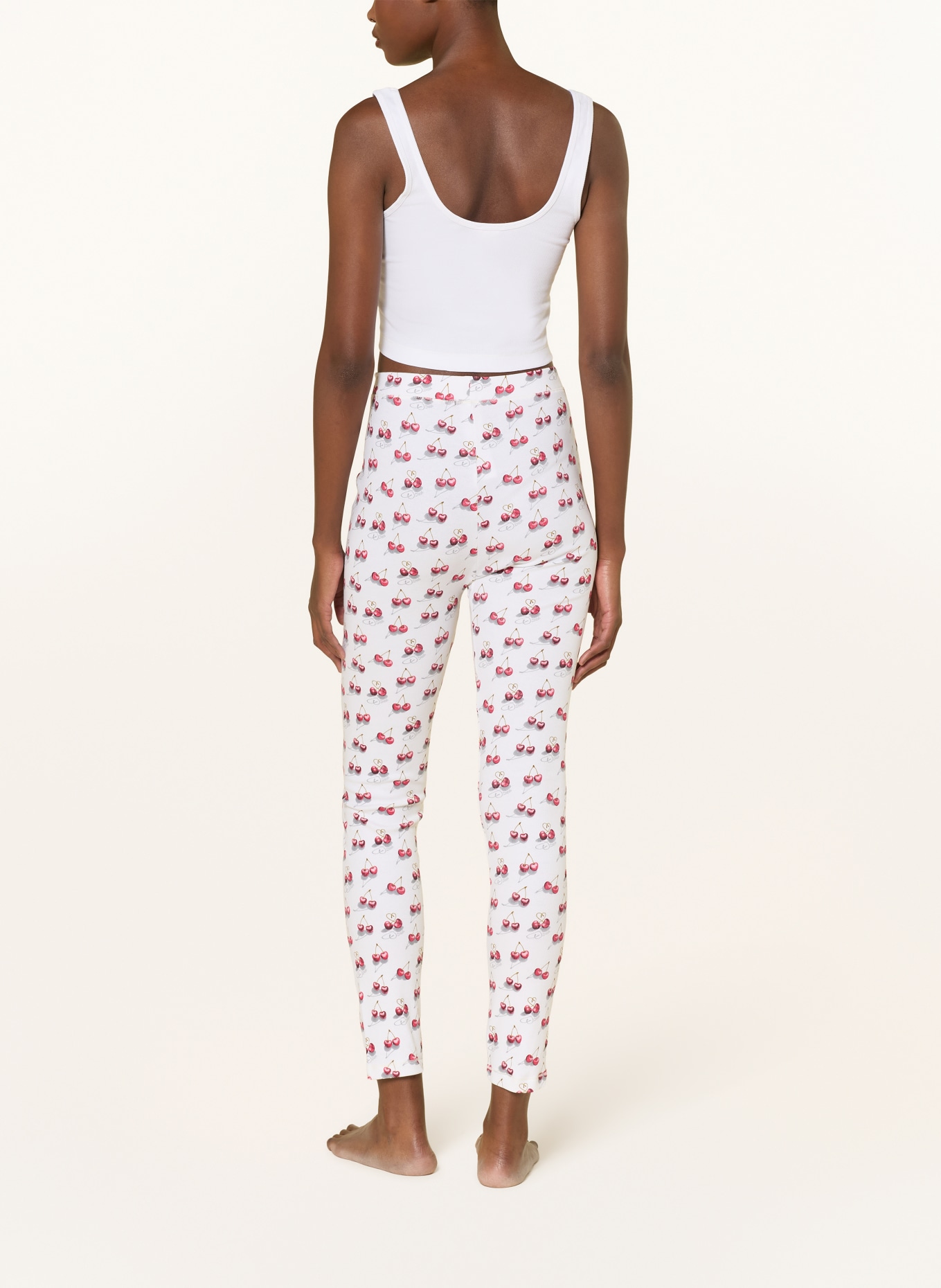 DIESEL Pyžamo ABIGAIL: BÍLÁ / SVĚTLE ŠEDÁ / ČERVENÁ