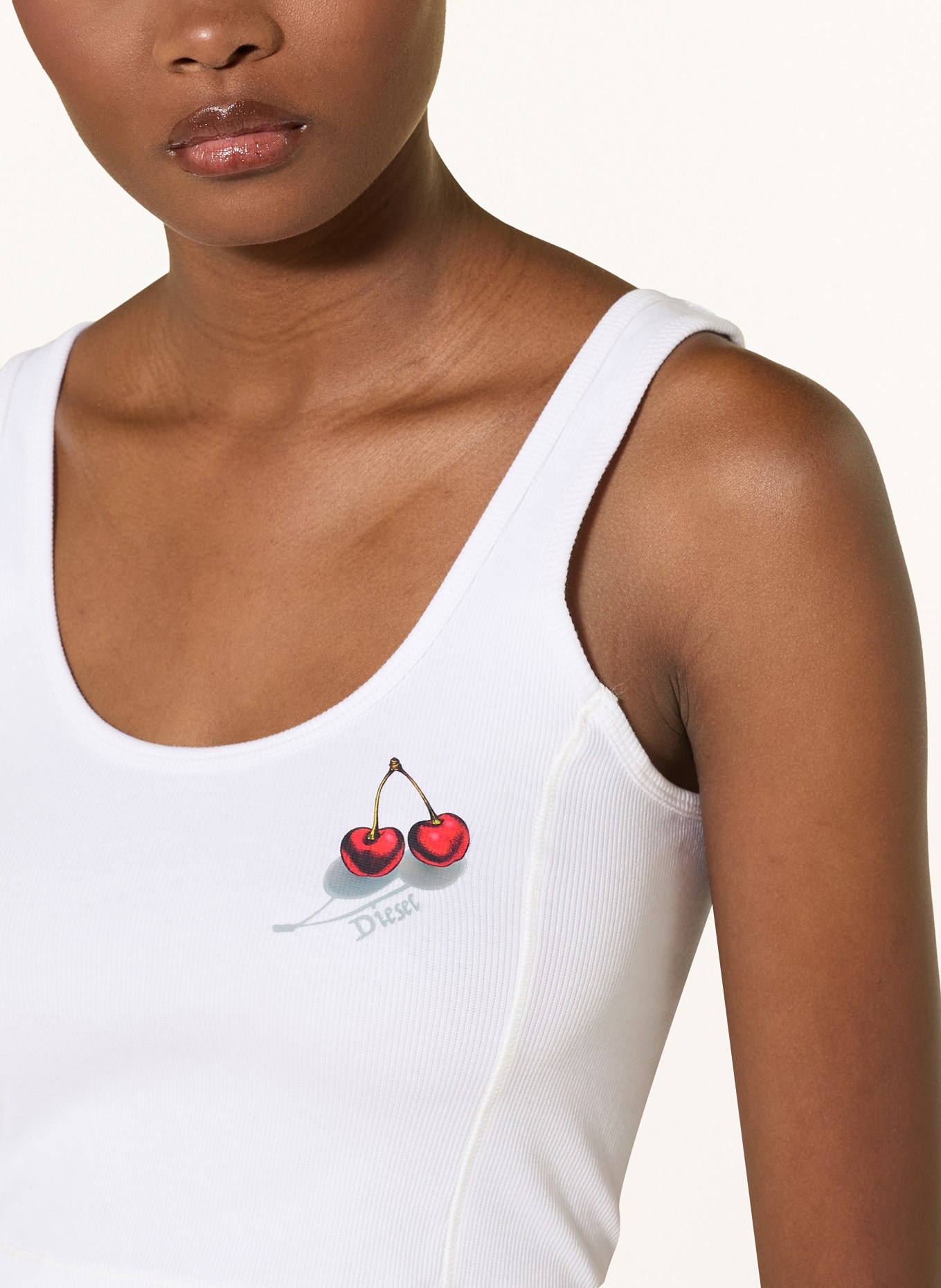 DIESEL Pyžamo ABIGAIL: BÍLÁ / SVĚTLE ŠEDÁ / ČERVENÁ