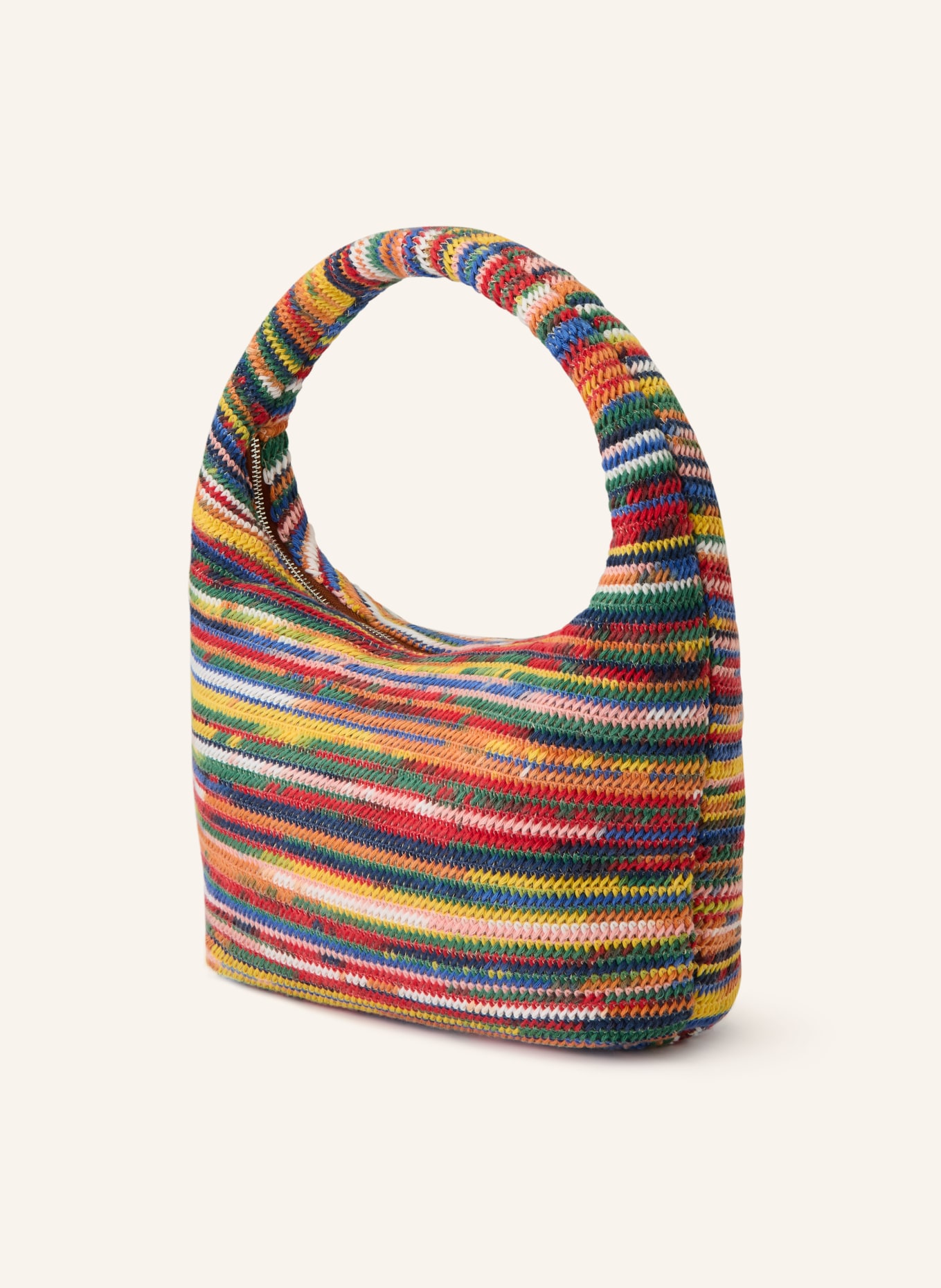 NÚNOO Torebka AGNES CROCHET MULTI LARGE: CZERWONY / ŻÓŁTY / ZIELONY