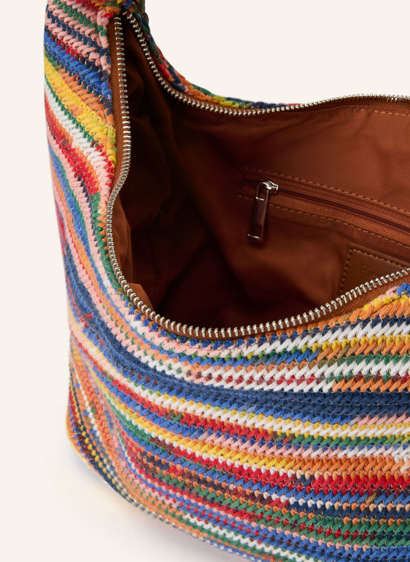 NÚNOO Torebka AGNES CROCHET MULTI LARGE: CZERWONY / ŻÓŁTY / ZIELONY