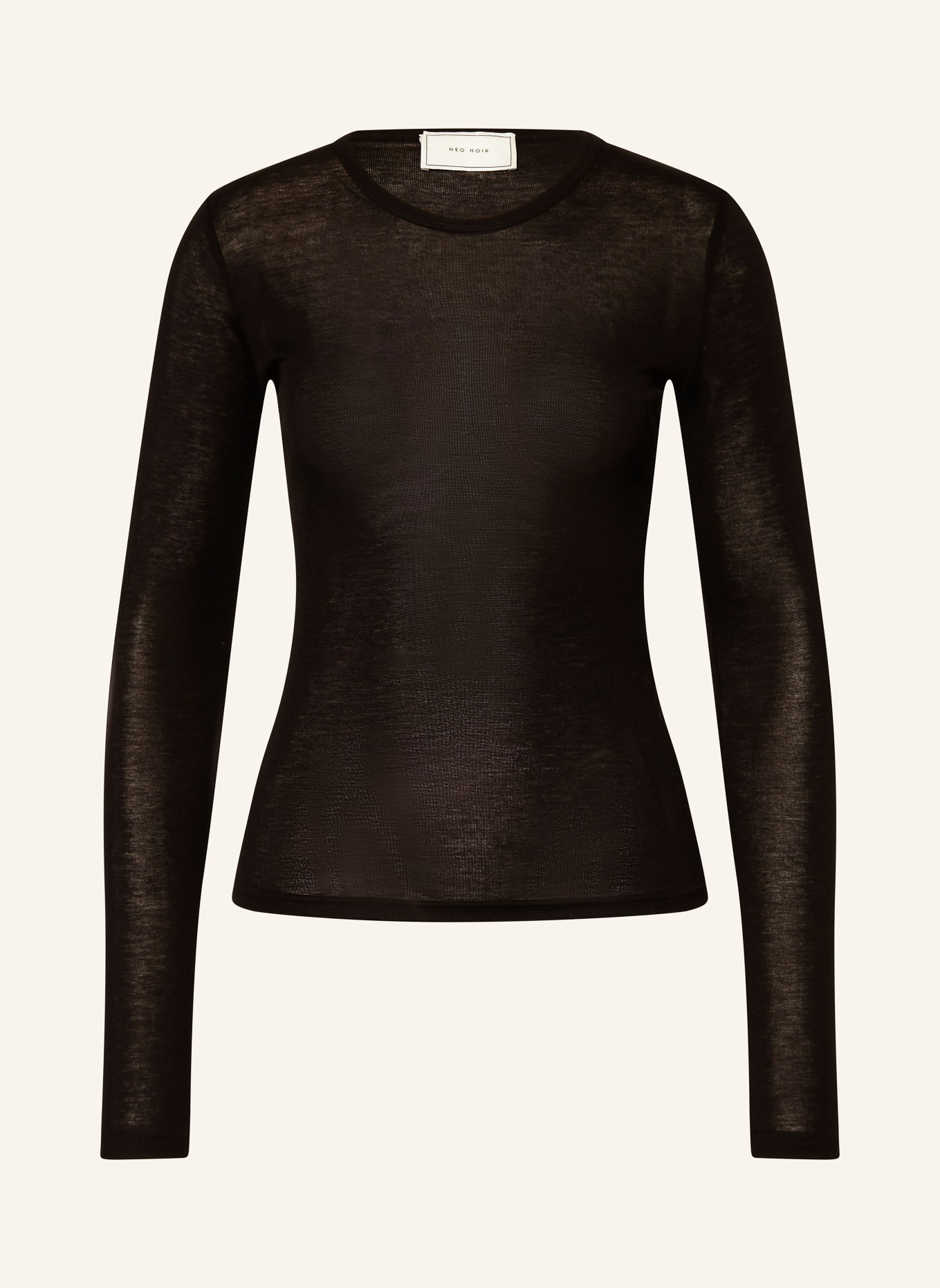 NEO NOIR Long-sleeved shirt NELLA: BLACK