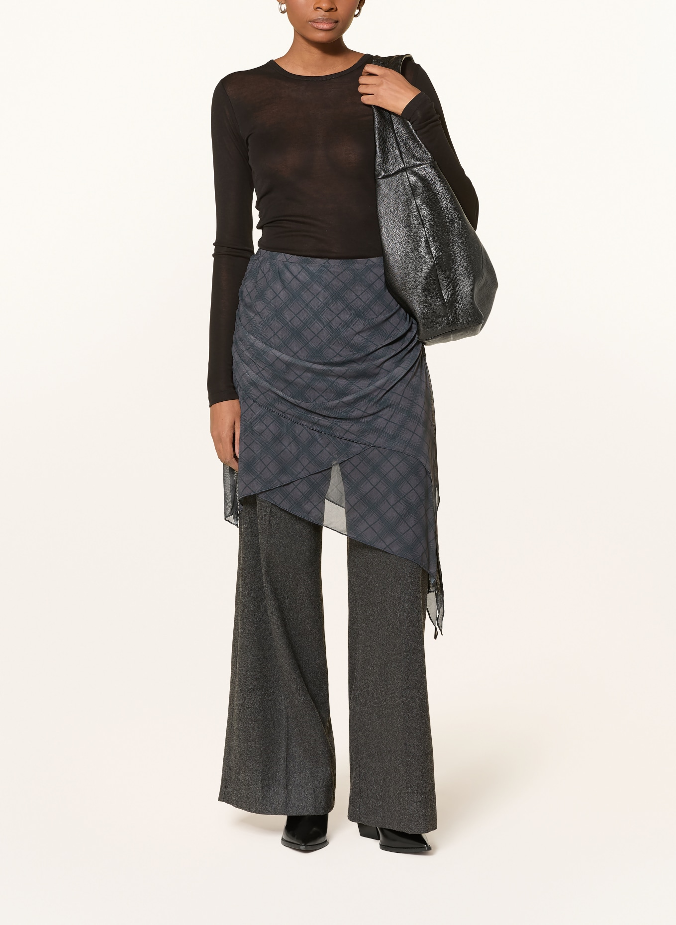 NEO NOIR Long-sleeved shirt NELLA: BLACK