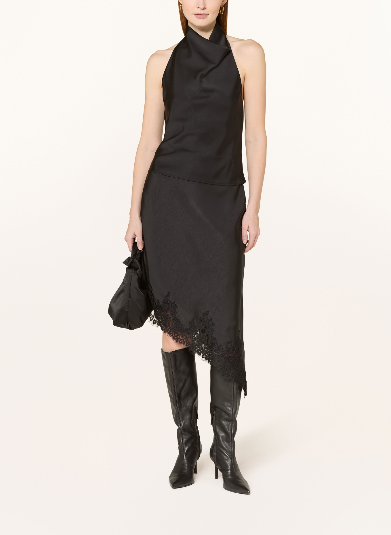 NEO NOIR Satintop SANIA: SCHWARZ