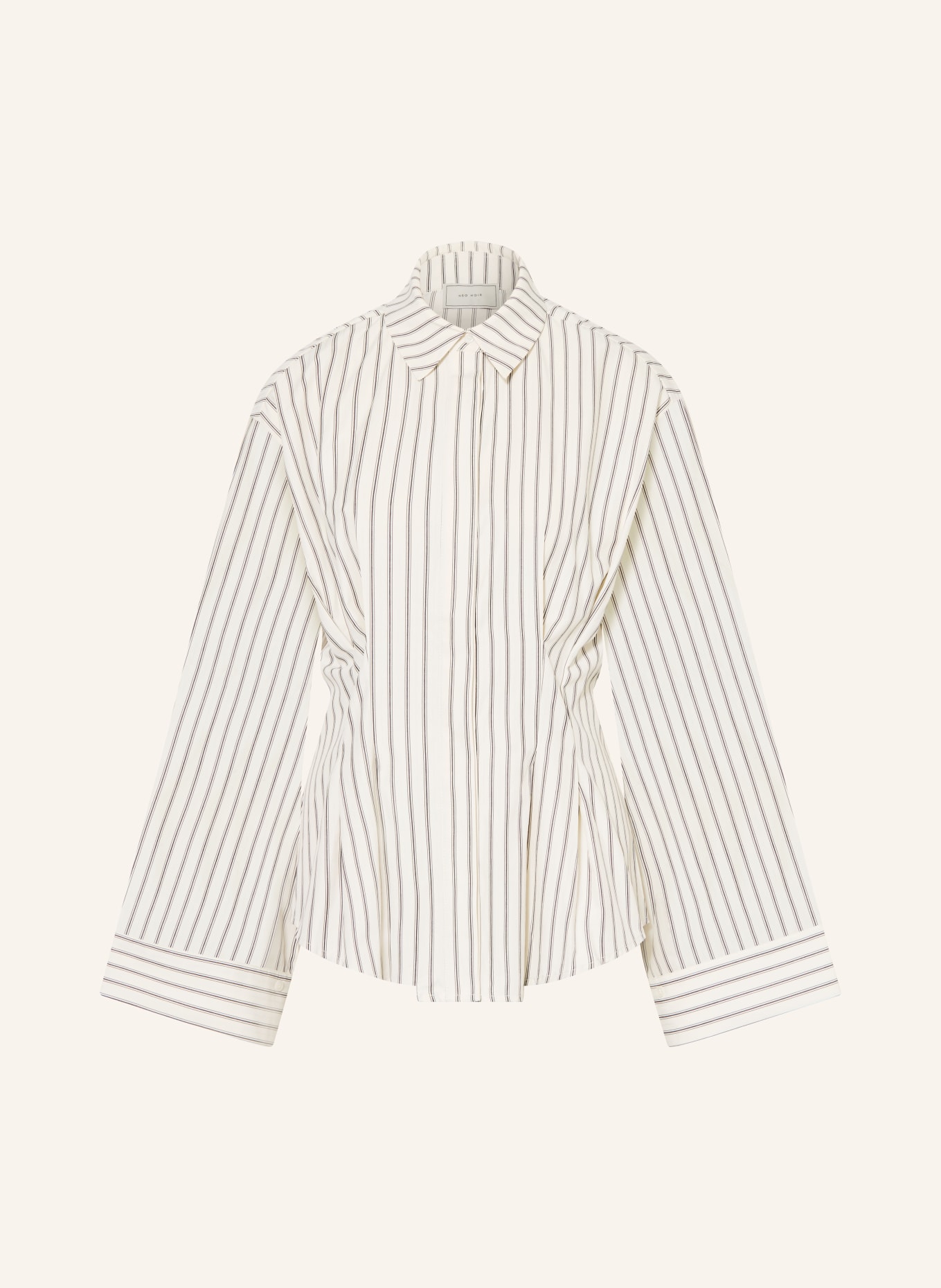 NEO NOIR LYTRA shirt blouse: WHITE / DARK GRAY