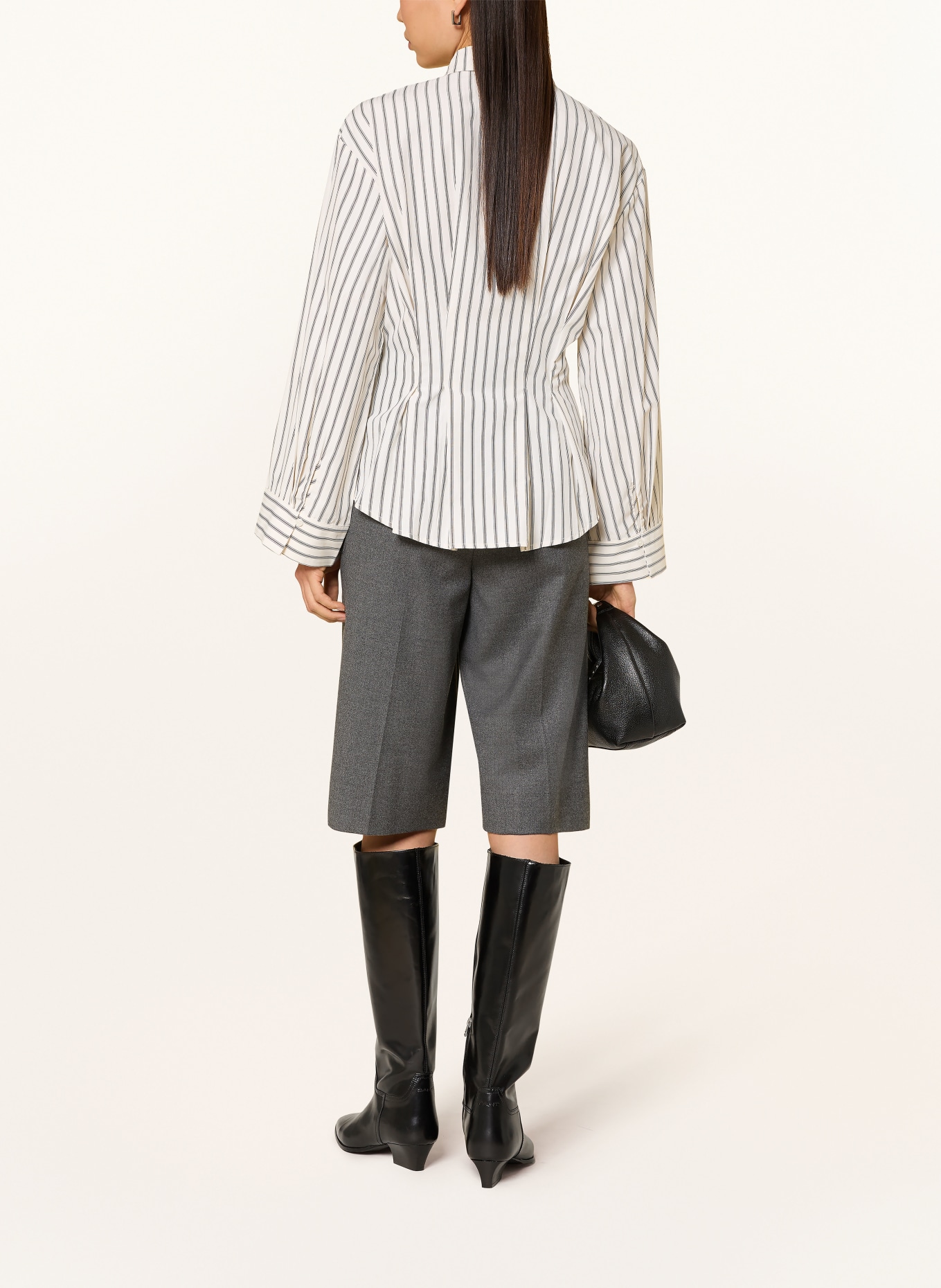 NEO NOIR LYTRA shirt blouse: WHITE / DARK GRAY