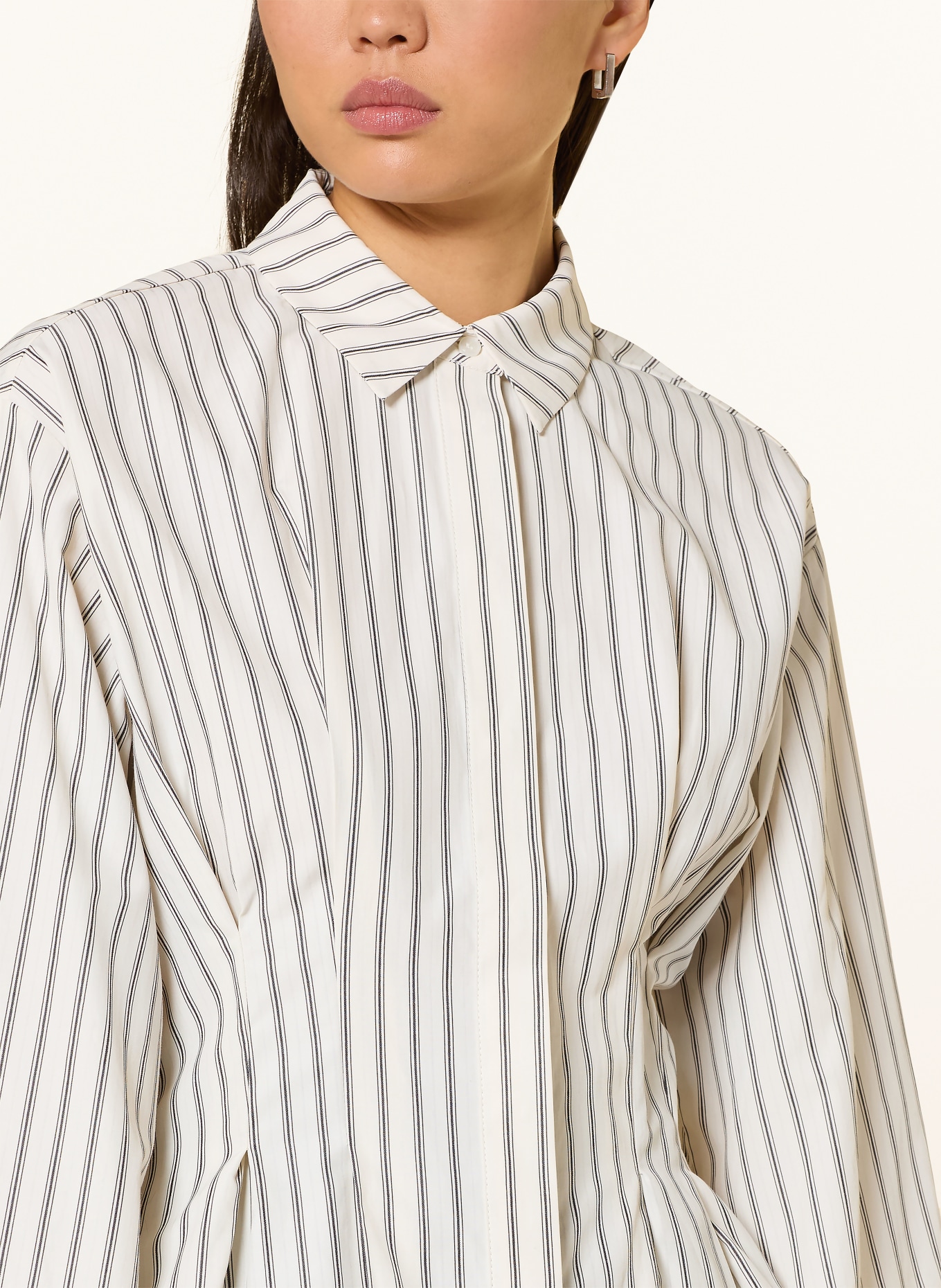 NEO NOIR LYTRA shirt blouse: WHITE / DARK GRAY