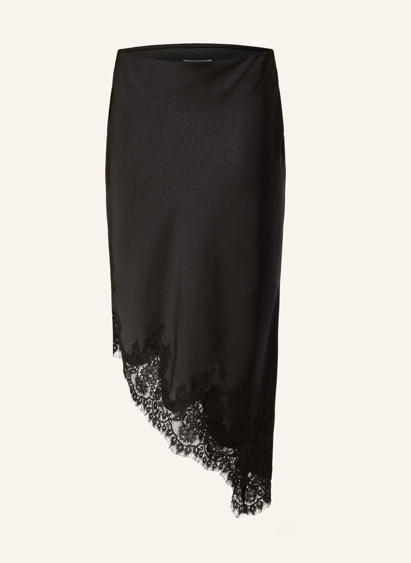 NEO NOIR Satinrock FIORA mit Spitze: SCHWARZ