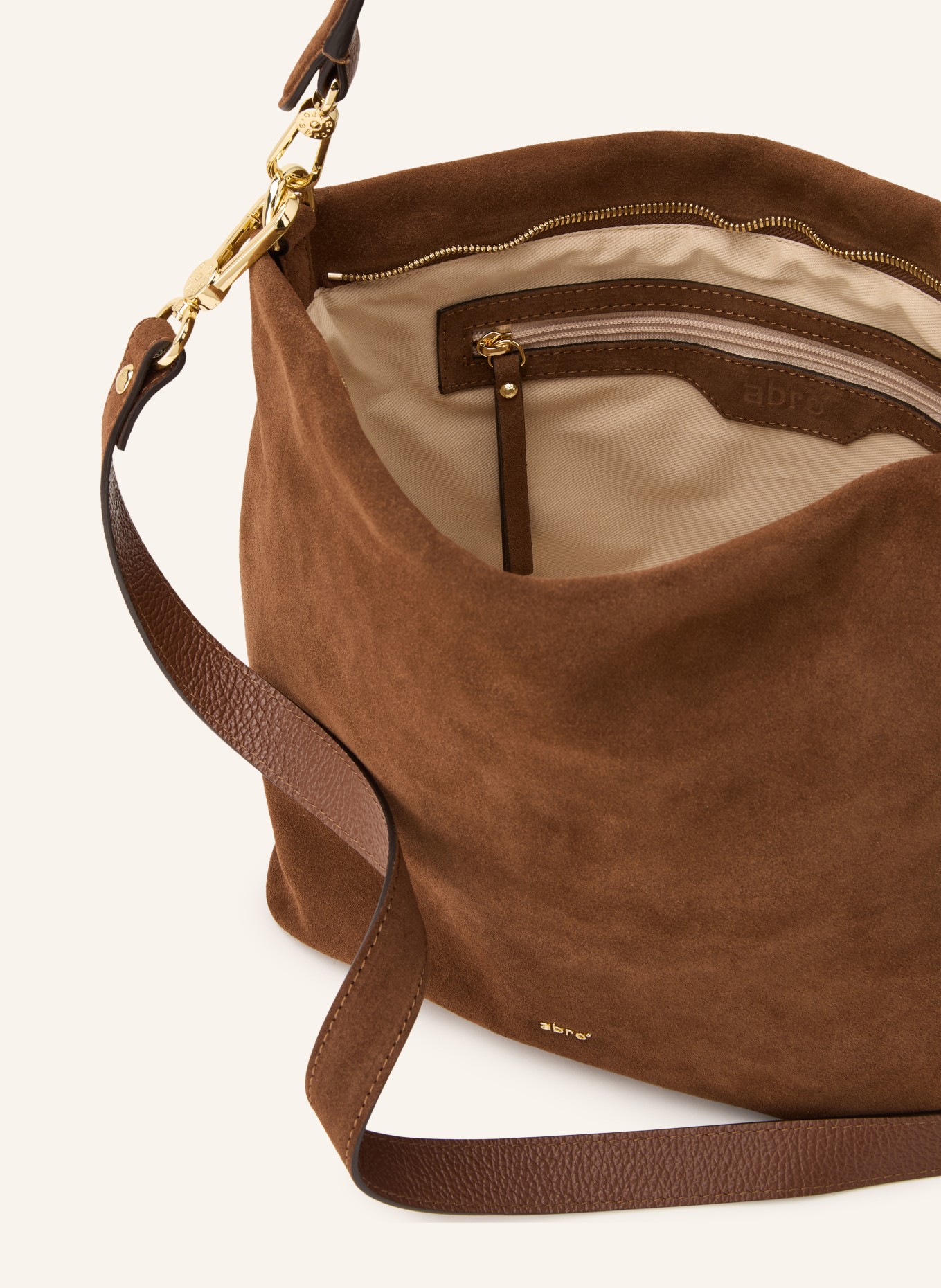 abro EBONY shoulder bag: BROWN / GOLD