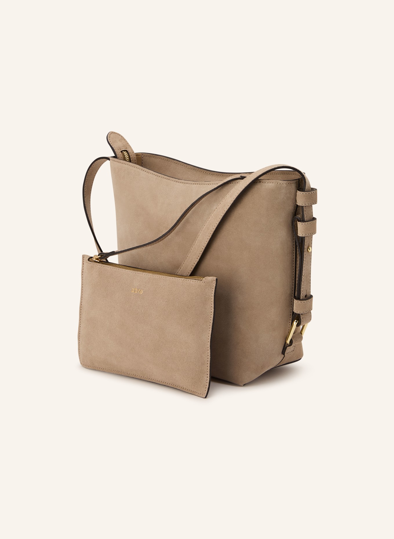 abro COSMO MEDIUM shoulder bag with pouch: BEIGE