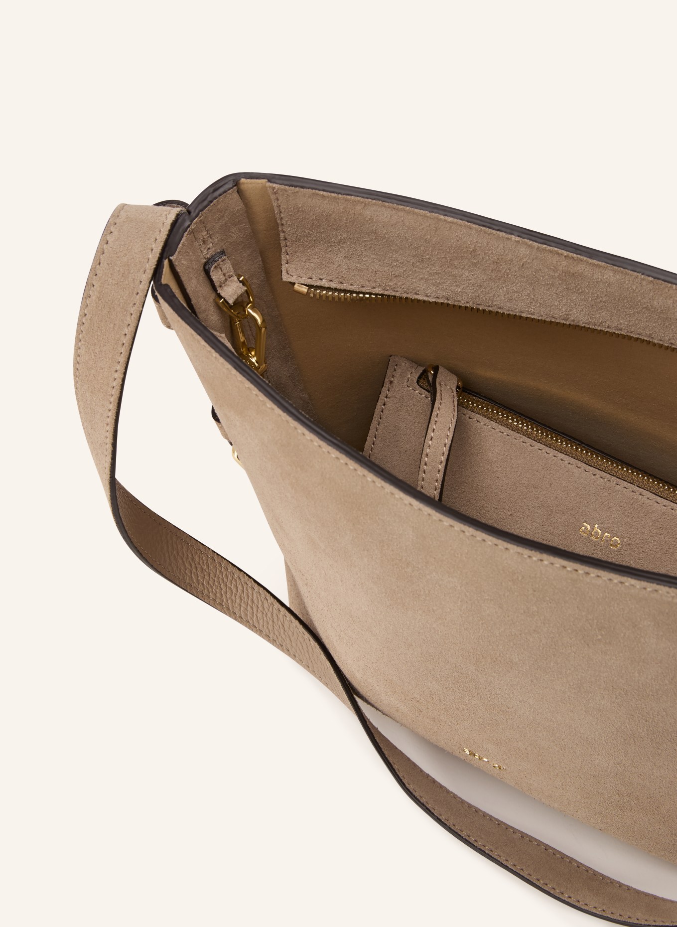 abro COSMO MEDIUM shoulder bag with pouch: BEIGE