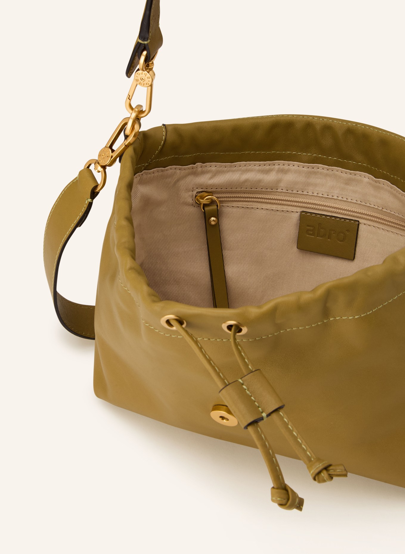 abro Schultertasche TEMI MEDIUM: OLIV / GOLD