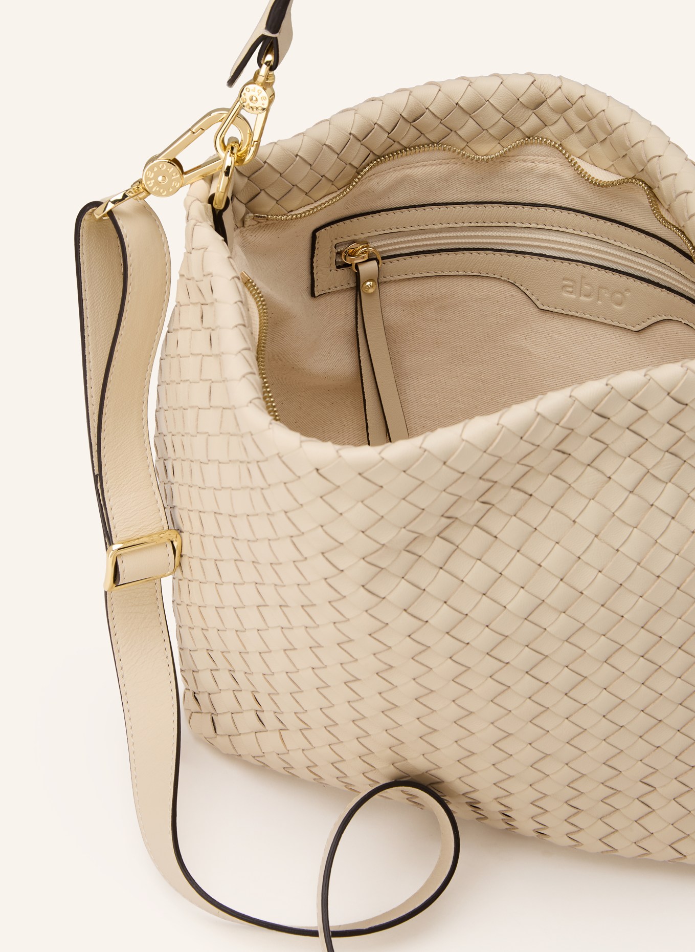abro EBONY drawstring bag: CREAM