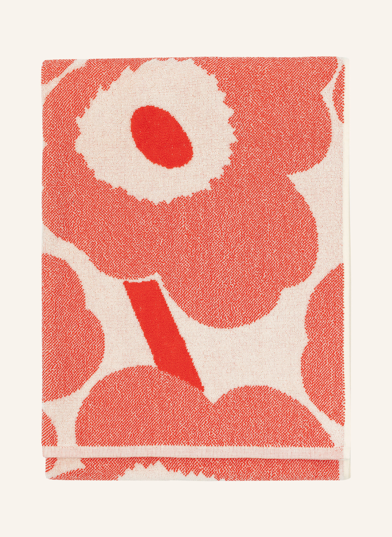 marimekko Badetuch UNIKKO: CREME / HELLROT