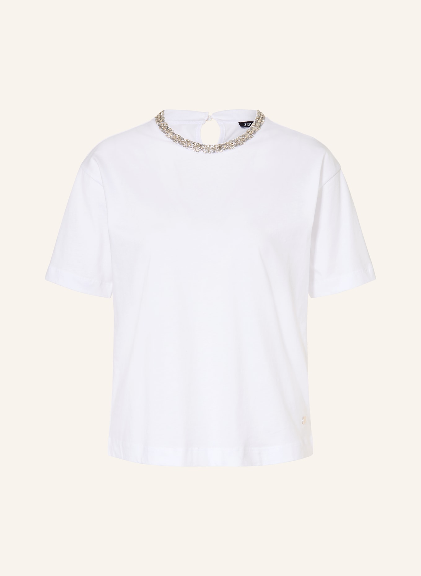 JOOP! T-shirt with gemstones: WHITE
