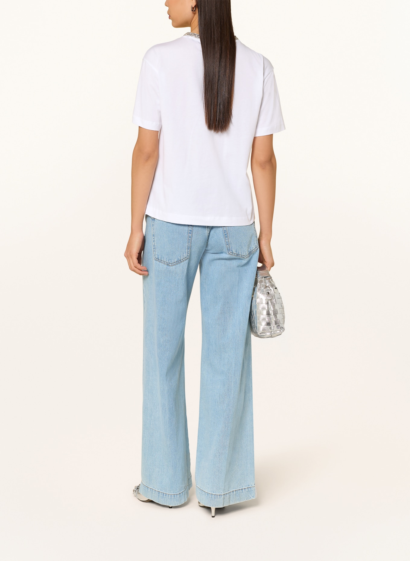 JOOP! T-shirt with gemstones: WHITE