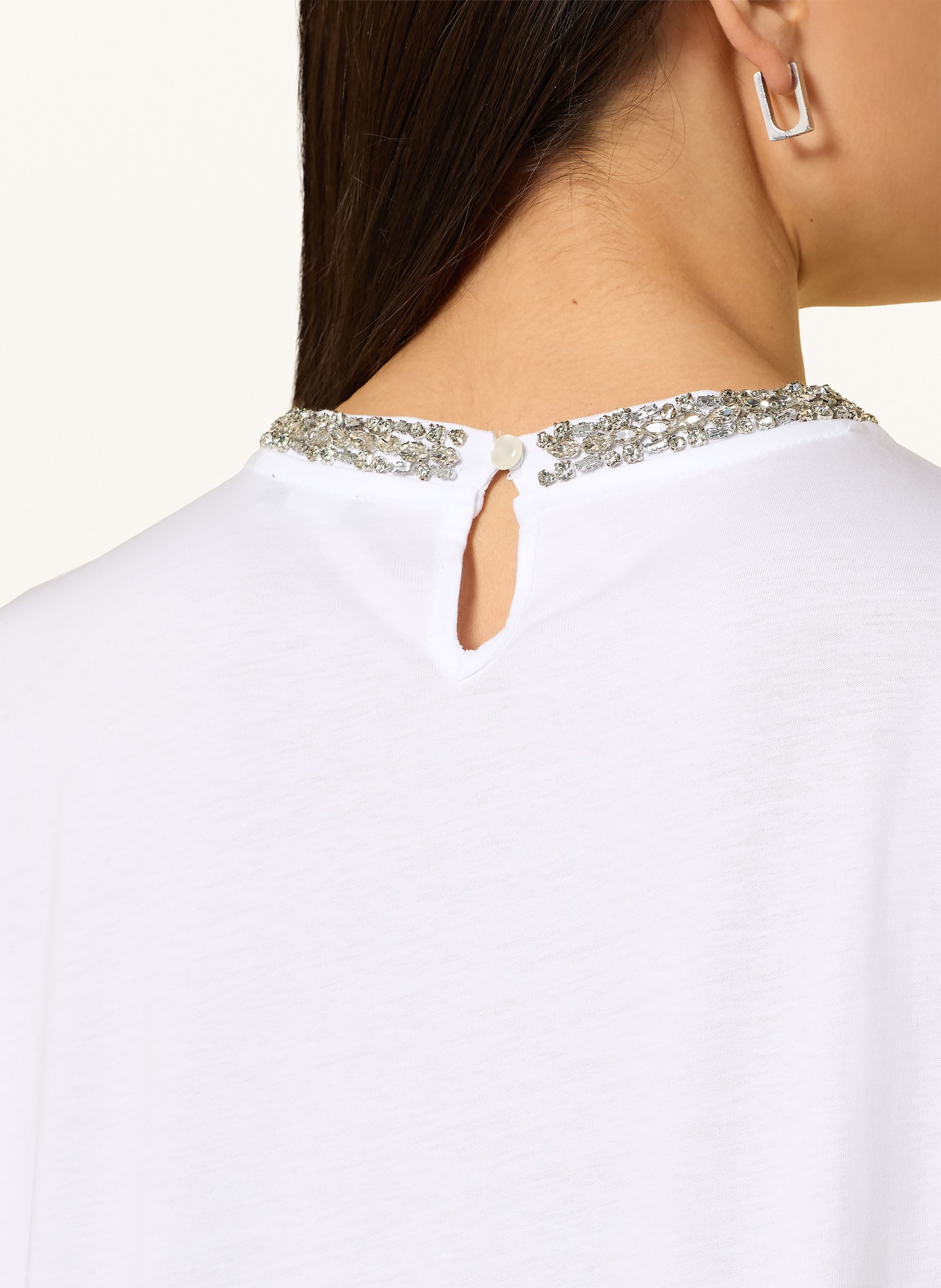 JOOP! T-shirt with gemstones: WHITE
